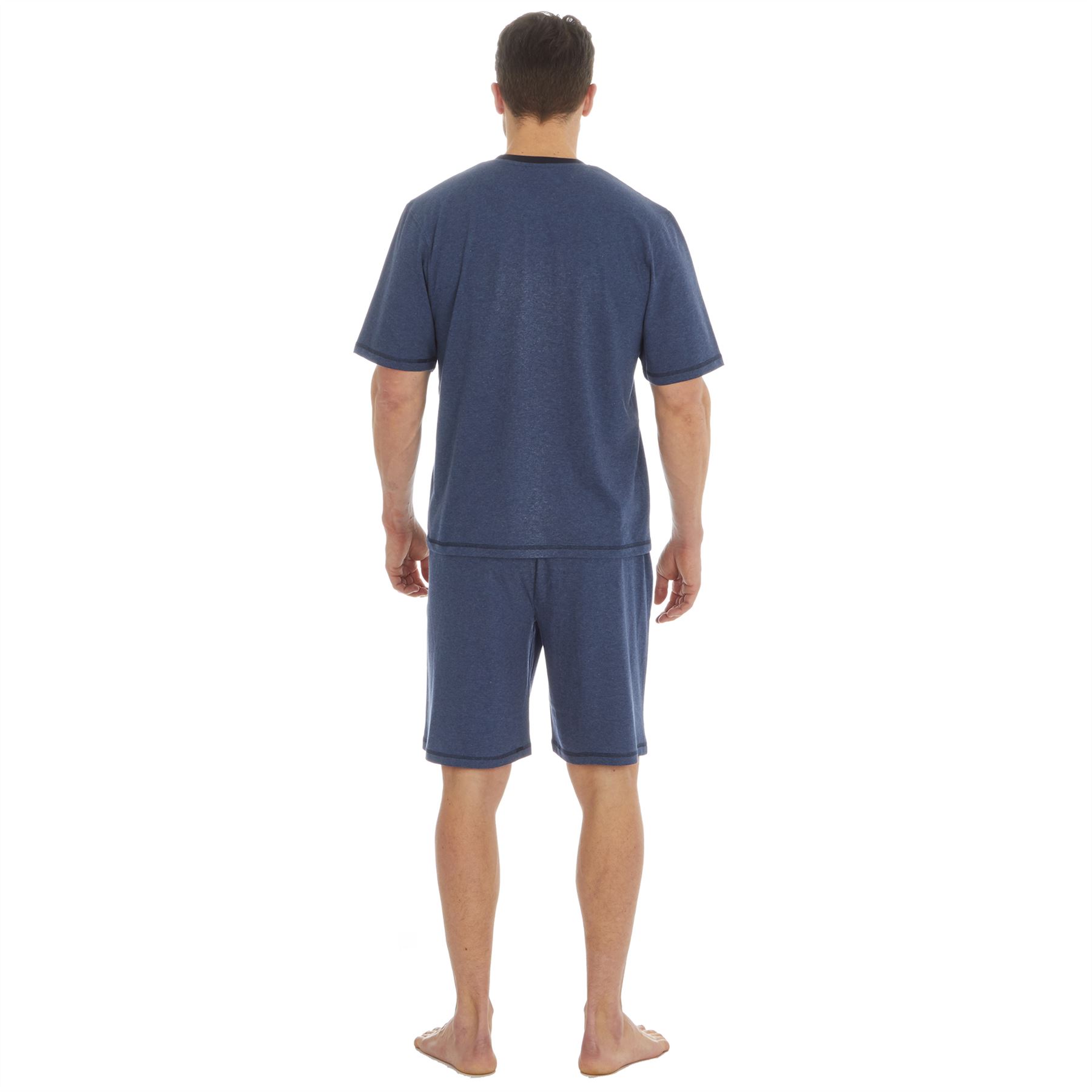 Mens Short Pyjamas Jersey Cotton Short Sleeve Pyjama Set Loose Nightwear PJs - Picture 9 of 46