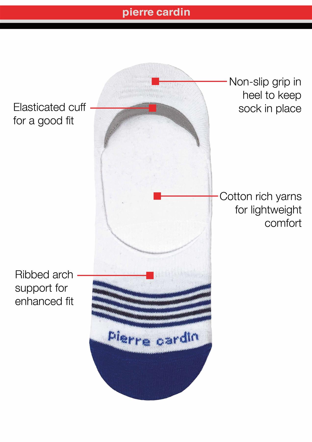 4 pares de calcetines Pierre Cardin Invisi para hombre talla 7-11 Reino Unido - Imagen 11 de 19
