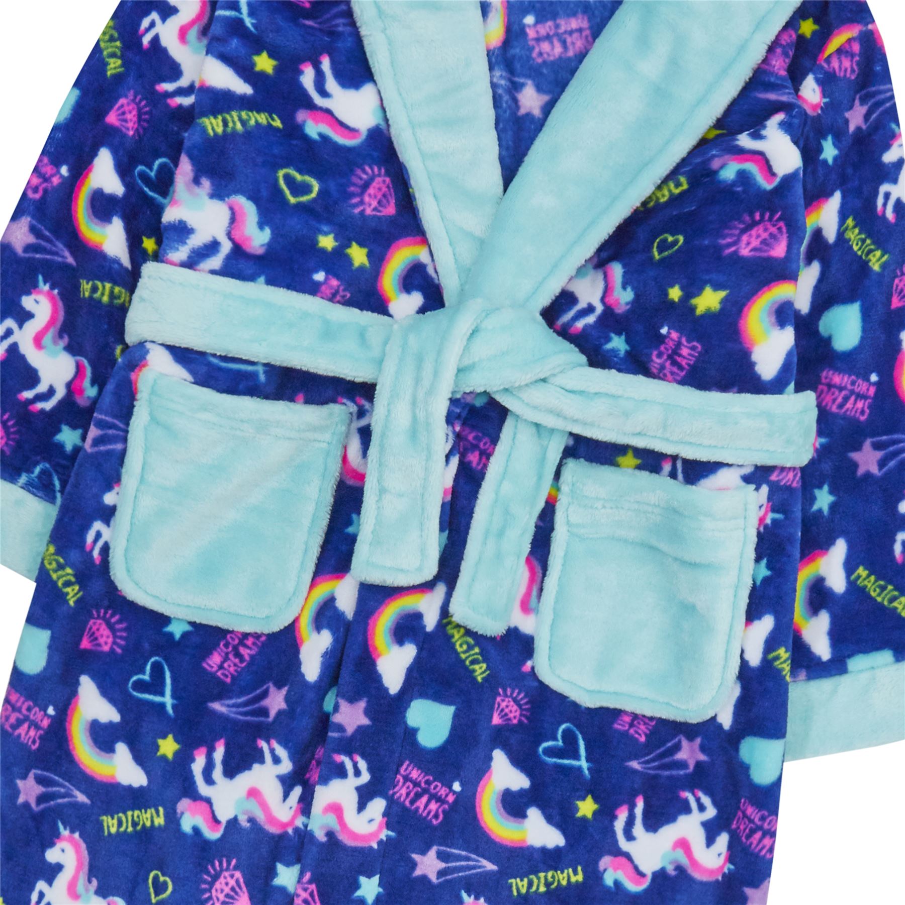 Girls Fleece Bathrobe Kids Childrens Novelty Soft Hooded Character