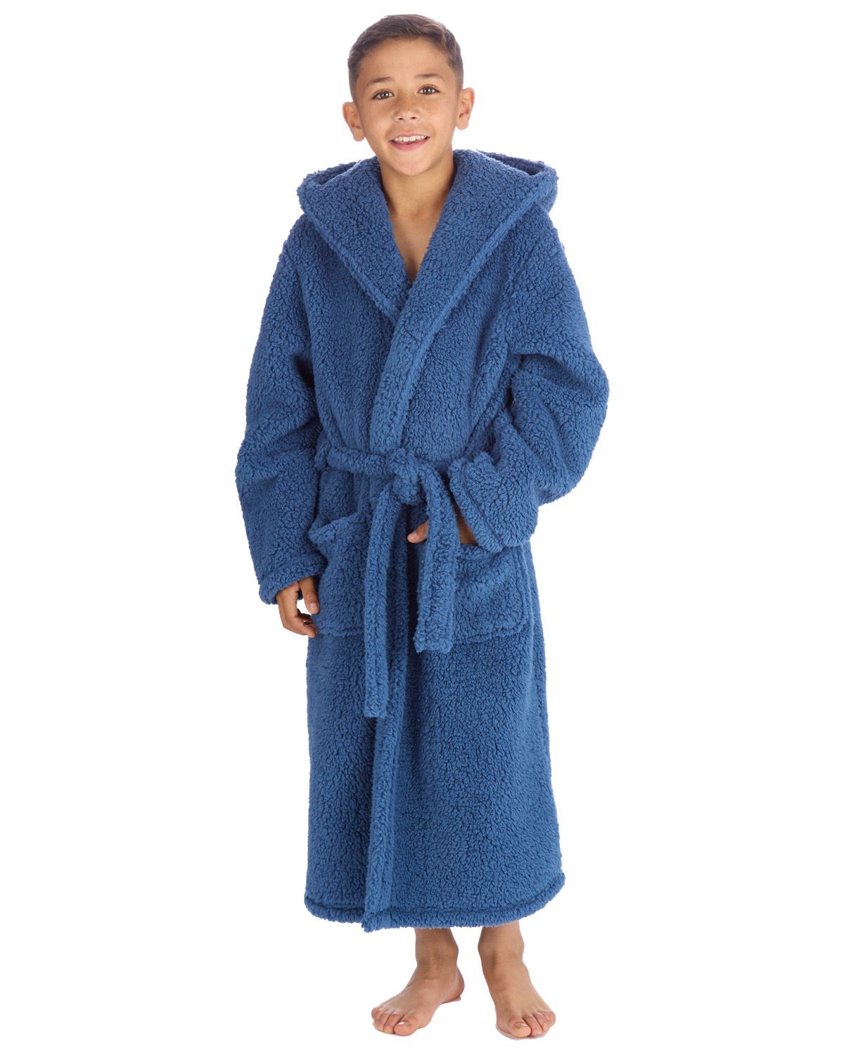 Accappatoio Borg per bambini Cargo Bay con cappuccio accappatoi accoglienti - Foto 6 di 17