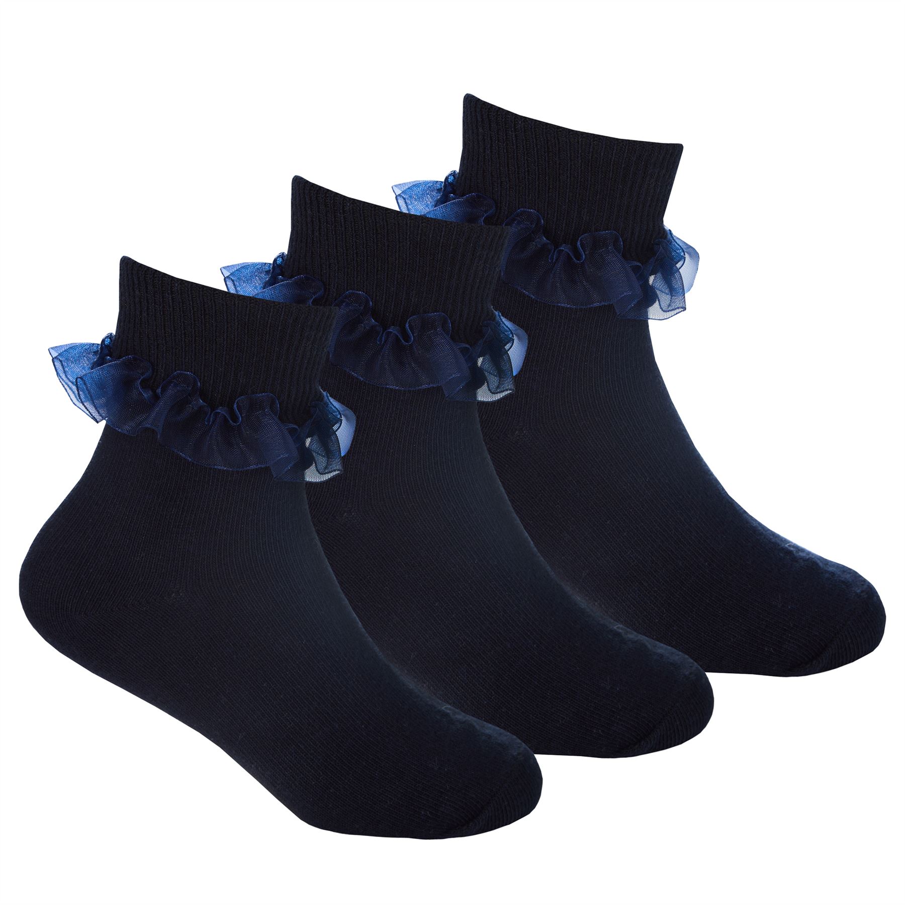 Kids Cotton Lace Socks Girls Fold Over Frilly Trim School Everyday Party Sock - Picture 22 of 37