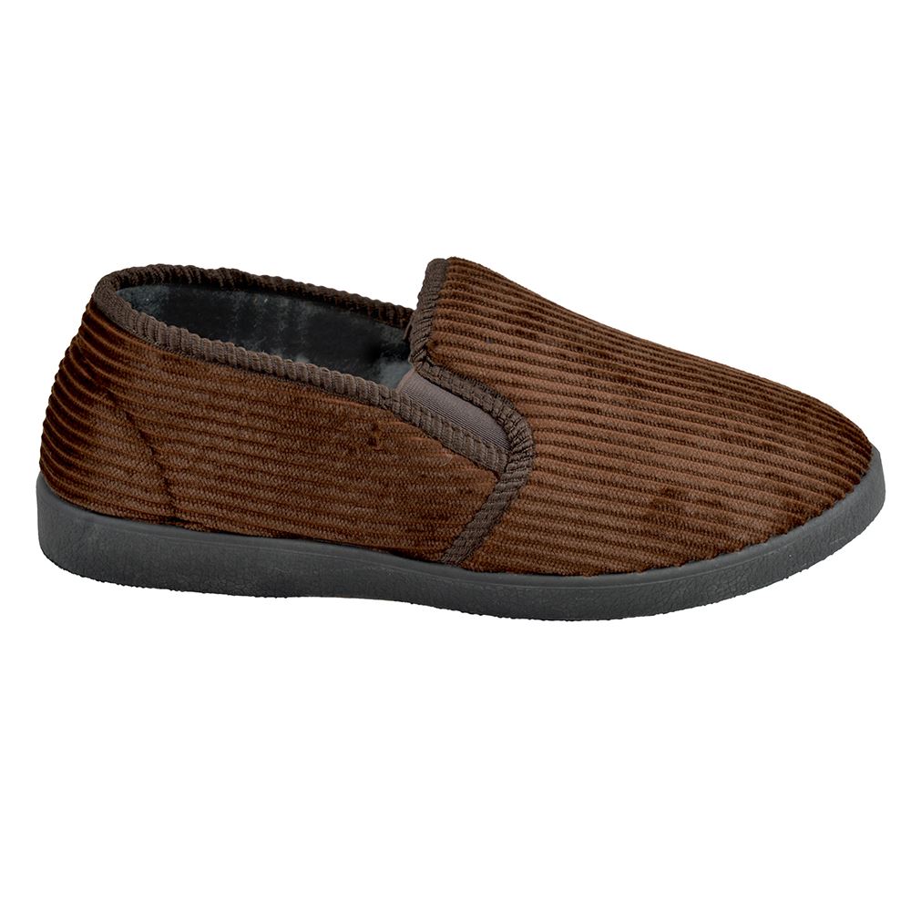 Full Closed Back Slippers Mens Loafer Style Cleated Sole House Slipper - Picture 3 of 5