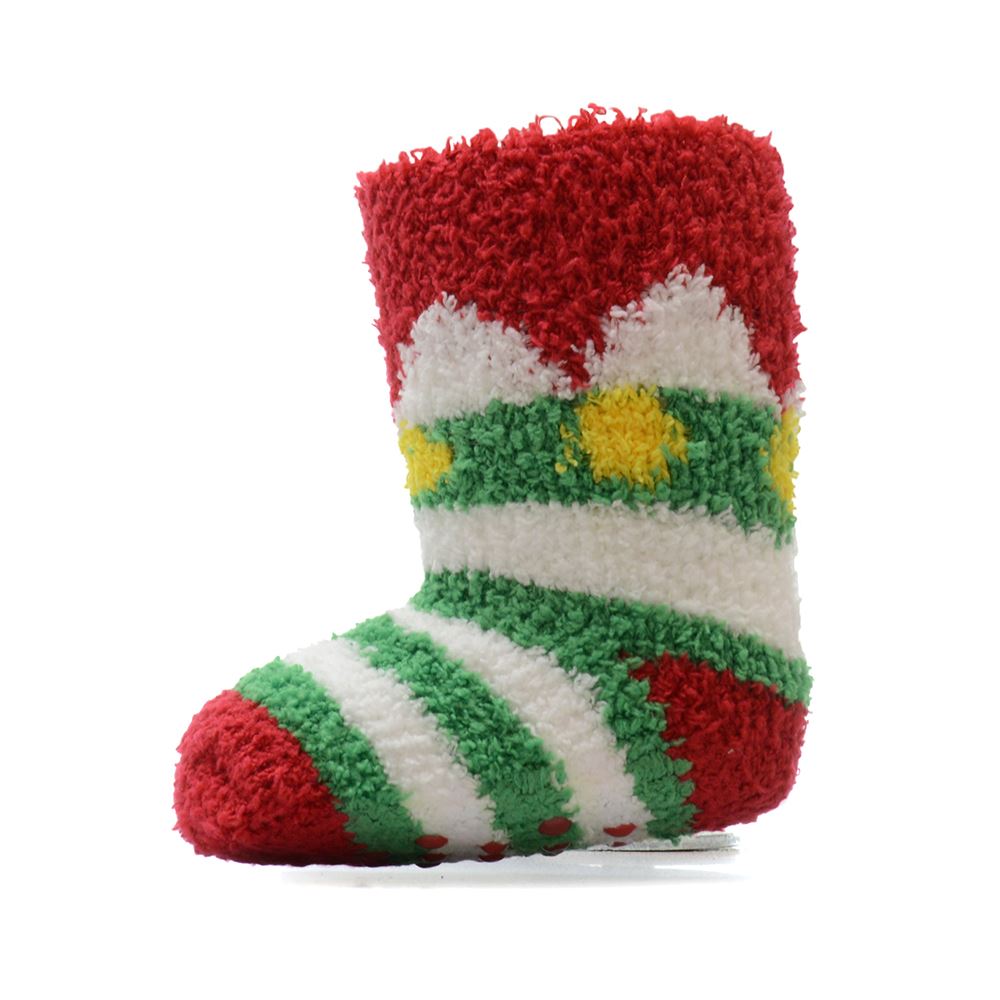 Christmas Cosy Socks Babies Kids Fluffy Festive Bed Slipper Sock Grips (3 Pairs) - Picture 5 of 13