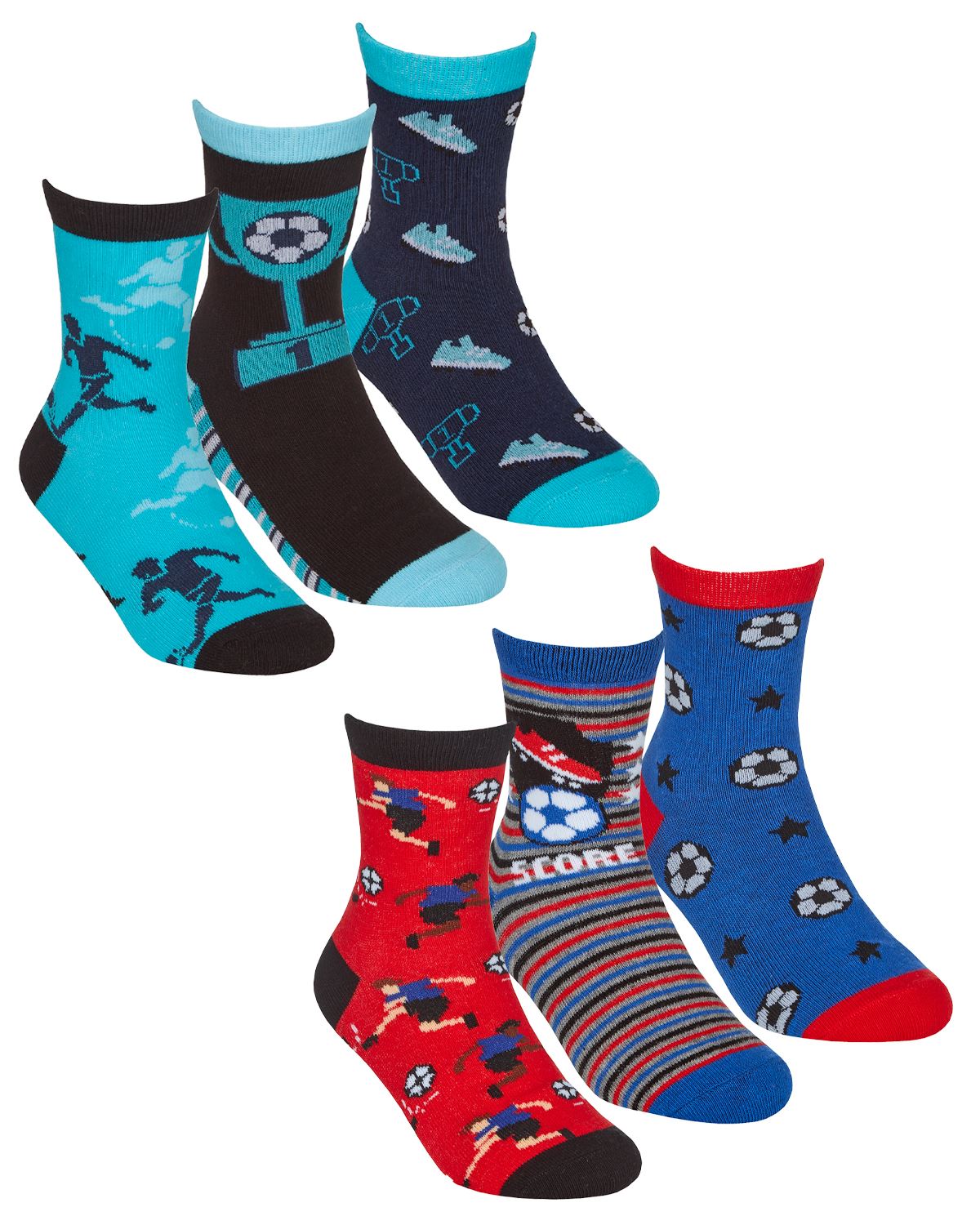 Kids Cotton Rich Socks Boys Girls Novelty Fun Everyday Ankle Sock (6 Pairs) - Picture 8 of 24