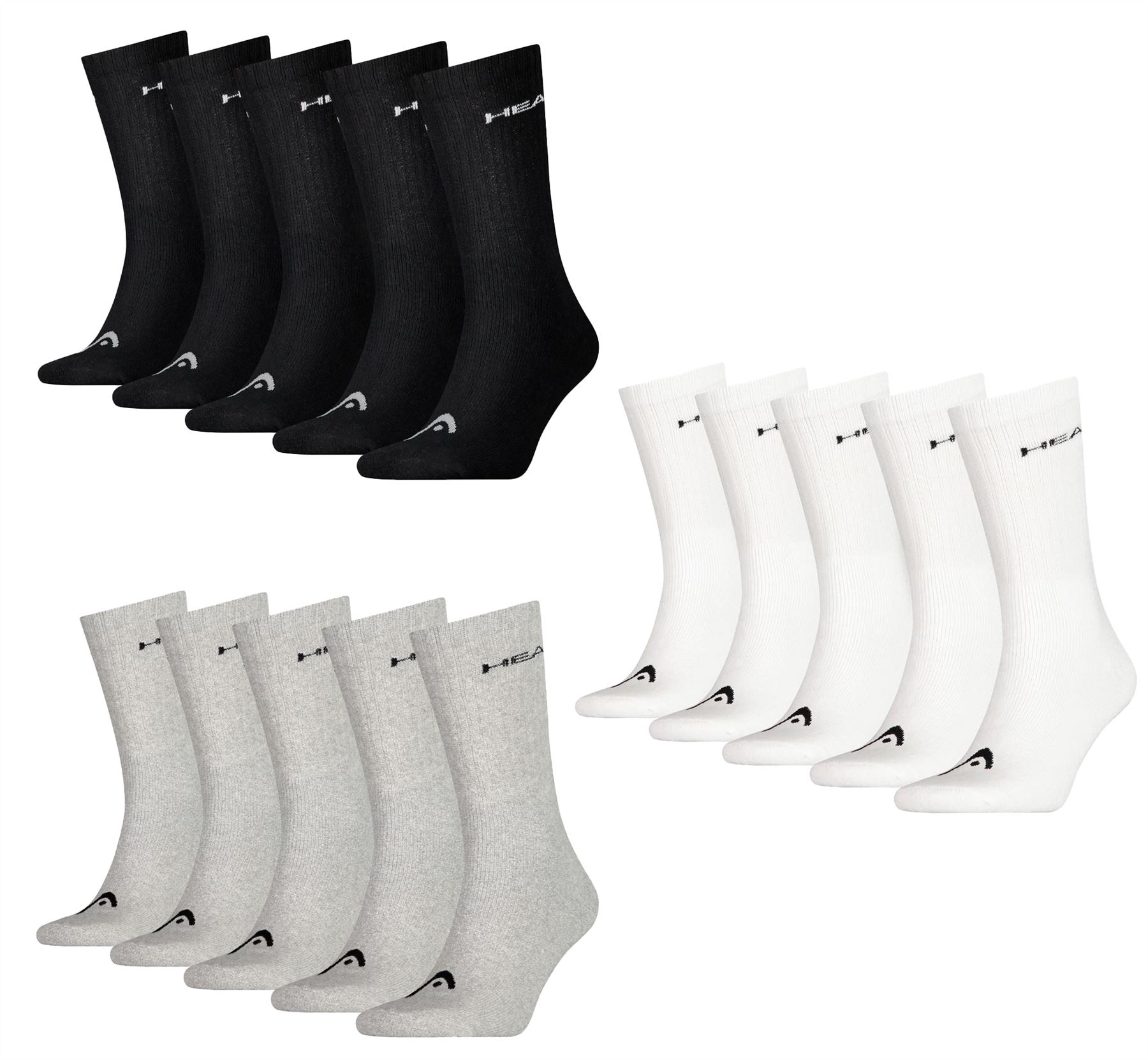 HEAD Unisex Socks Men Women Cotton Blend Crew Sports Sock 5 Pairs eBay