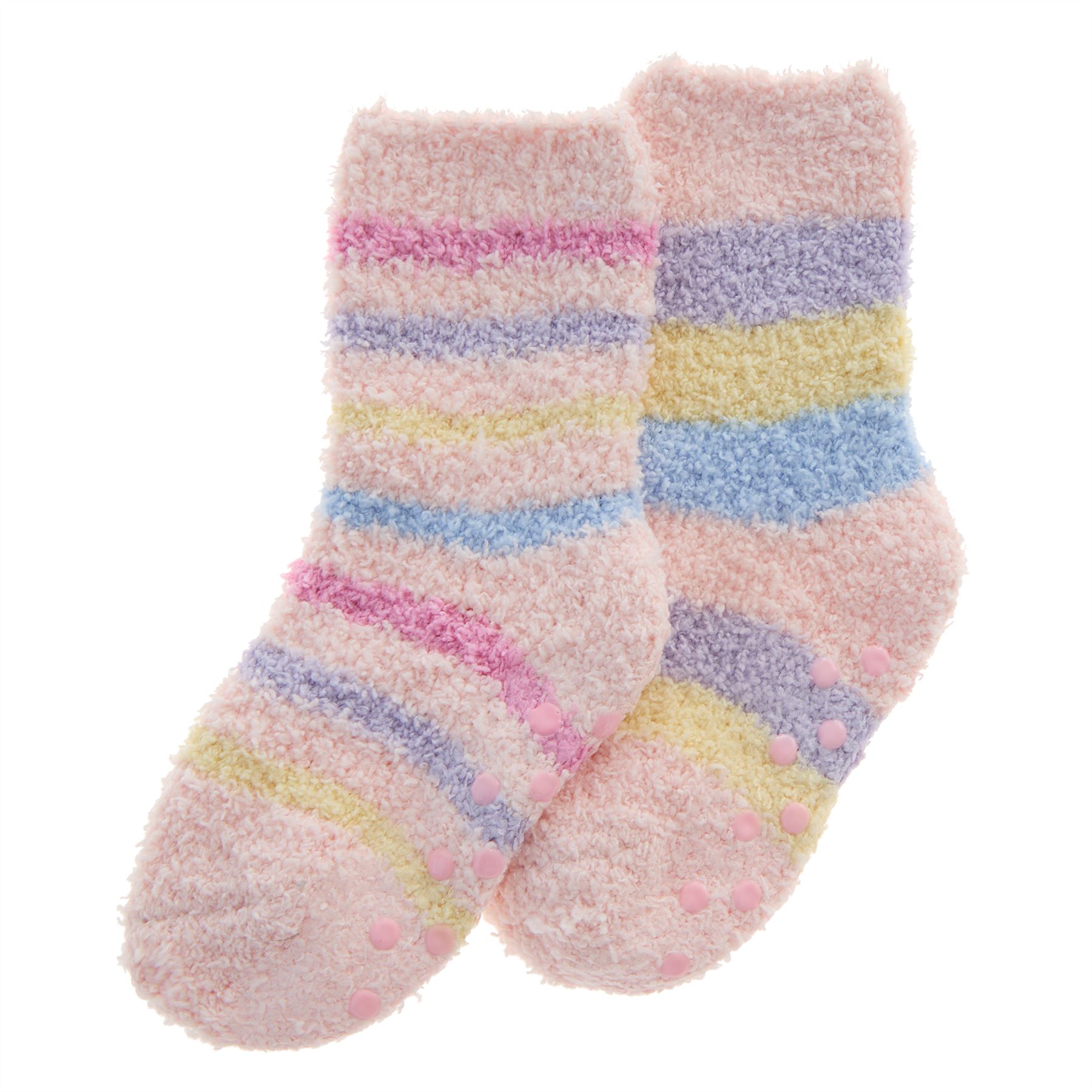 Babies Kids Fluffy Socks Cosy Warm Fuzzy Slipper Bed Sock with Grips (4 Pairs) - Picture 38 of 74