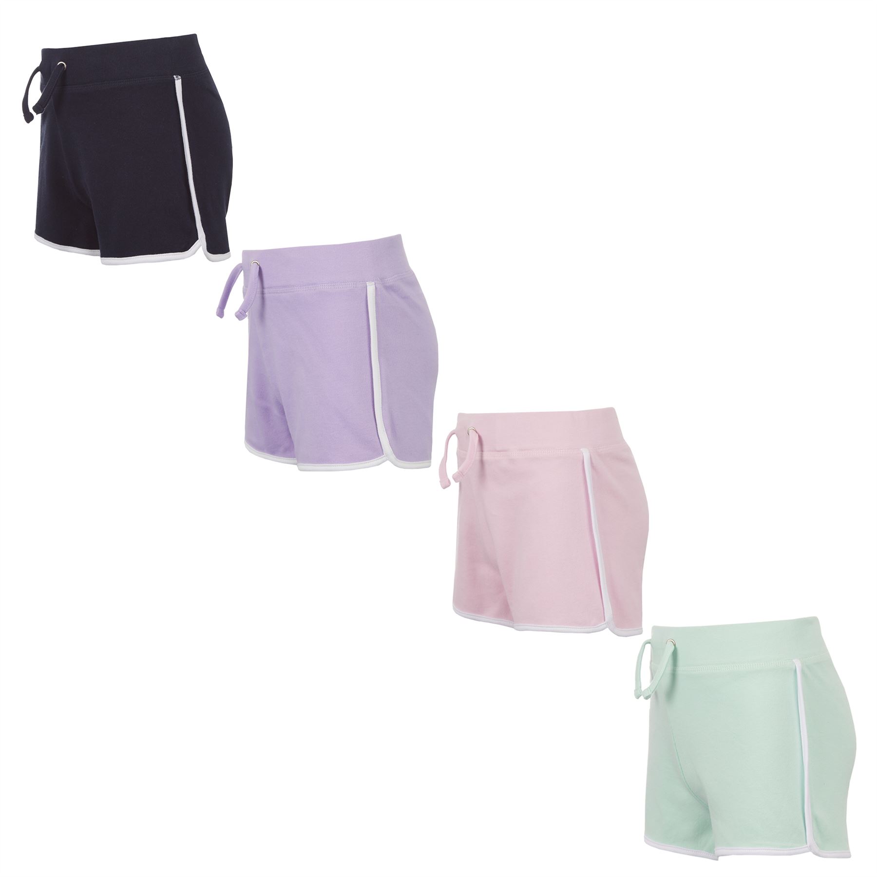Girls Shorts 100% Jersey Cotton Casual Sports Style Holiday Gymnastic Summer - Picture 31 of 31