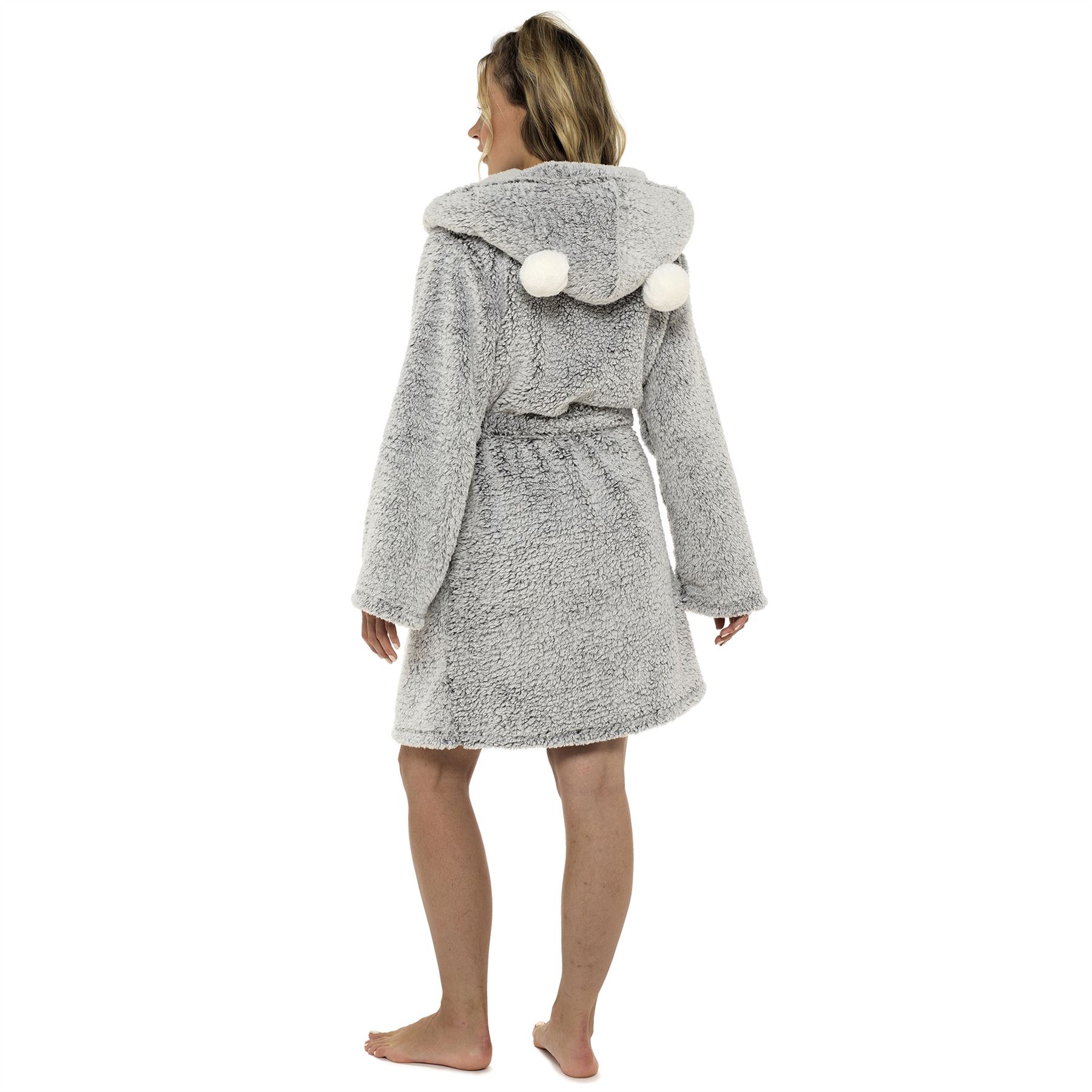 Ladies Warm Cosy Winter Soft Fleece Dressing Gown Robe Nightwear UK 8