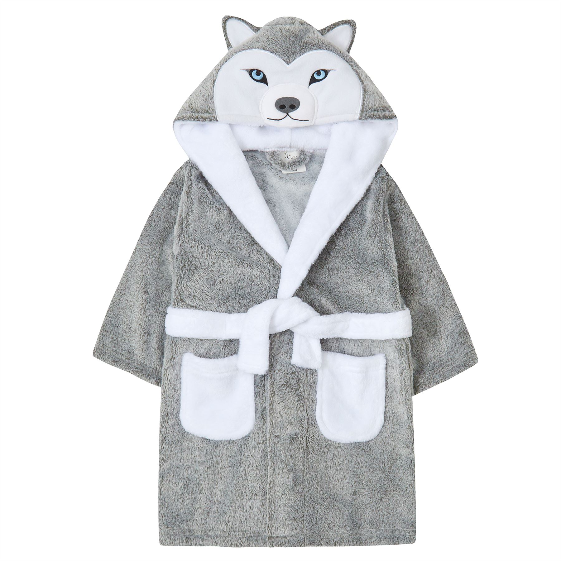 Kids Dressing Gown Boys Kids Fleece Novelty Soft Hooded Character Winter Robe - Picture 22 of 51