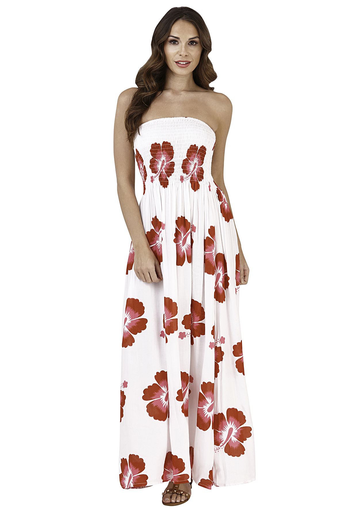 thumbnail 10  - Maxi Bandeau Dress Ladies Long Summer Holiday Fitted Dresses