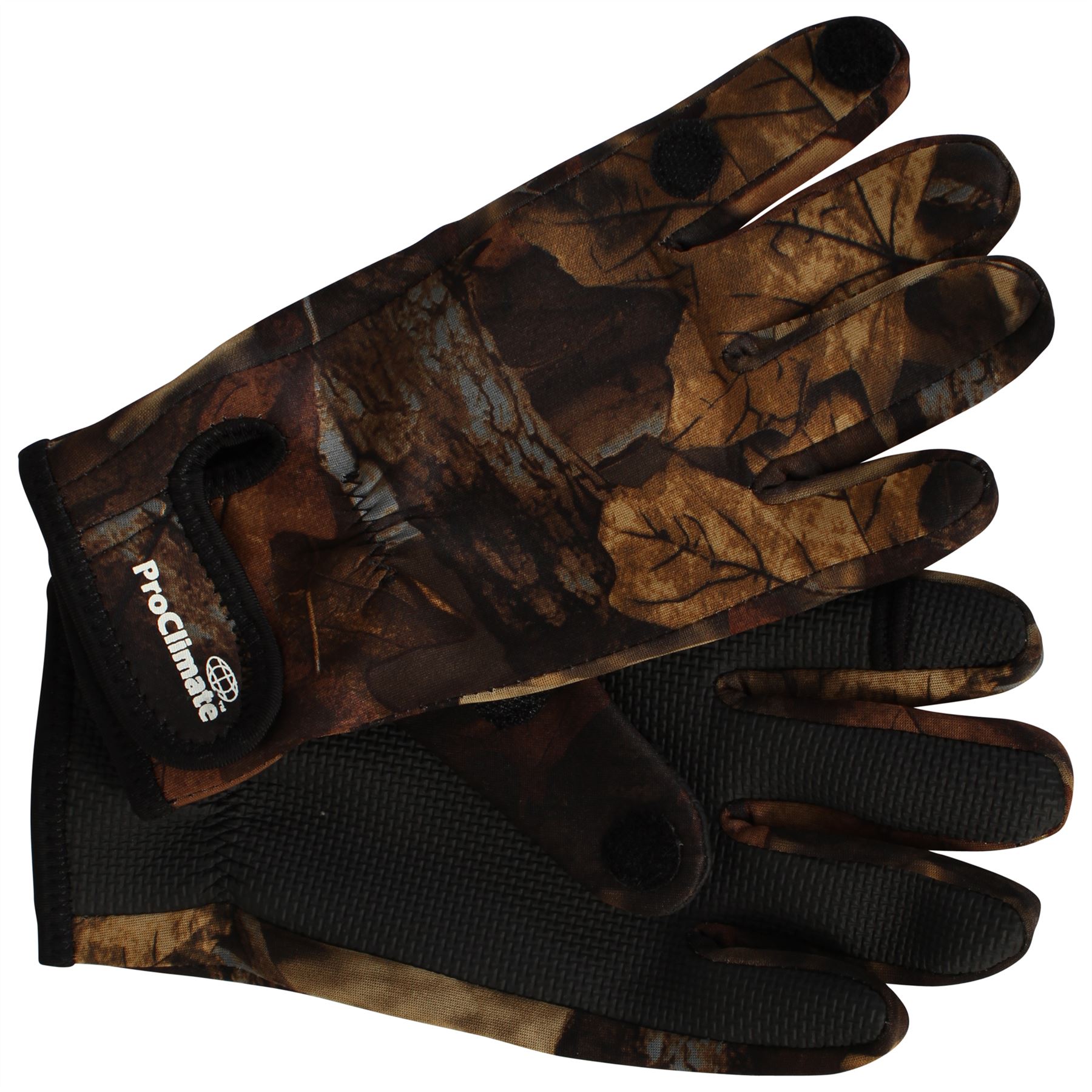 Mens Pro Climate Fishing Neoprene Gloves & Rubber Grips Fold Back