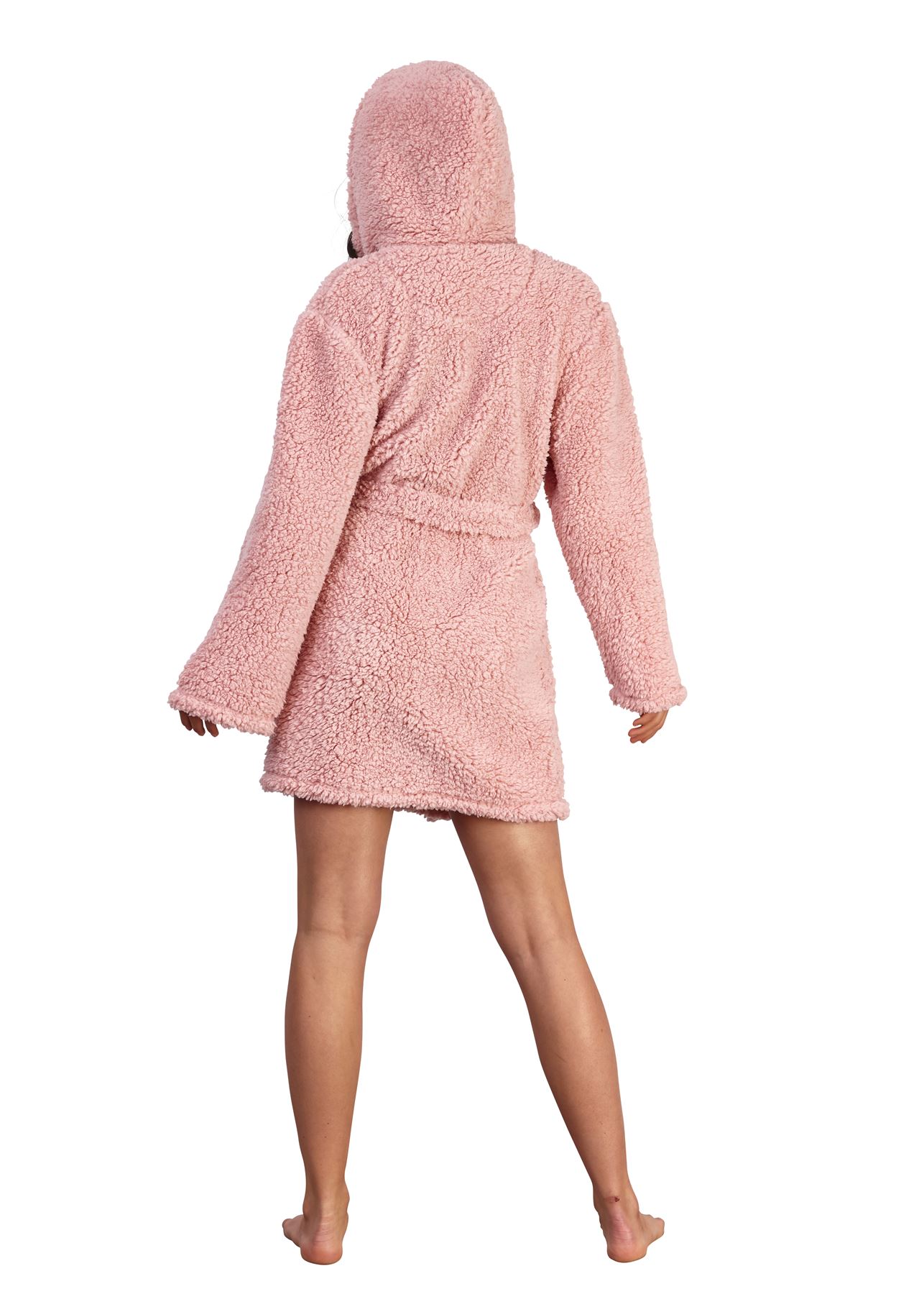 Ladies Warm Cosy Winter Soft Fleece Dressing Gown Robe Nightwear UK 8