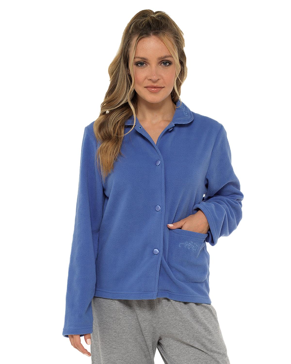 Ladies Lady Olga Daisy Soft Fleece Warm Traditional Button Bed Jacket