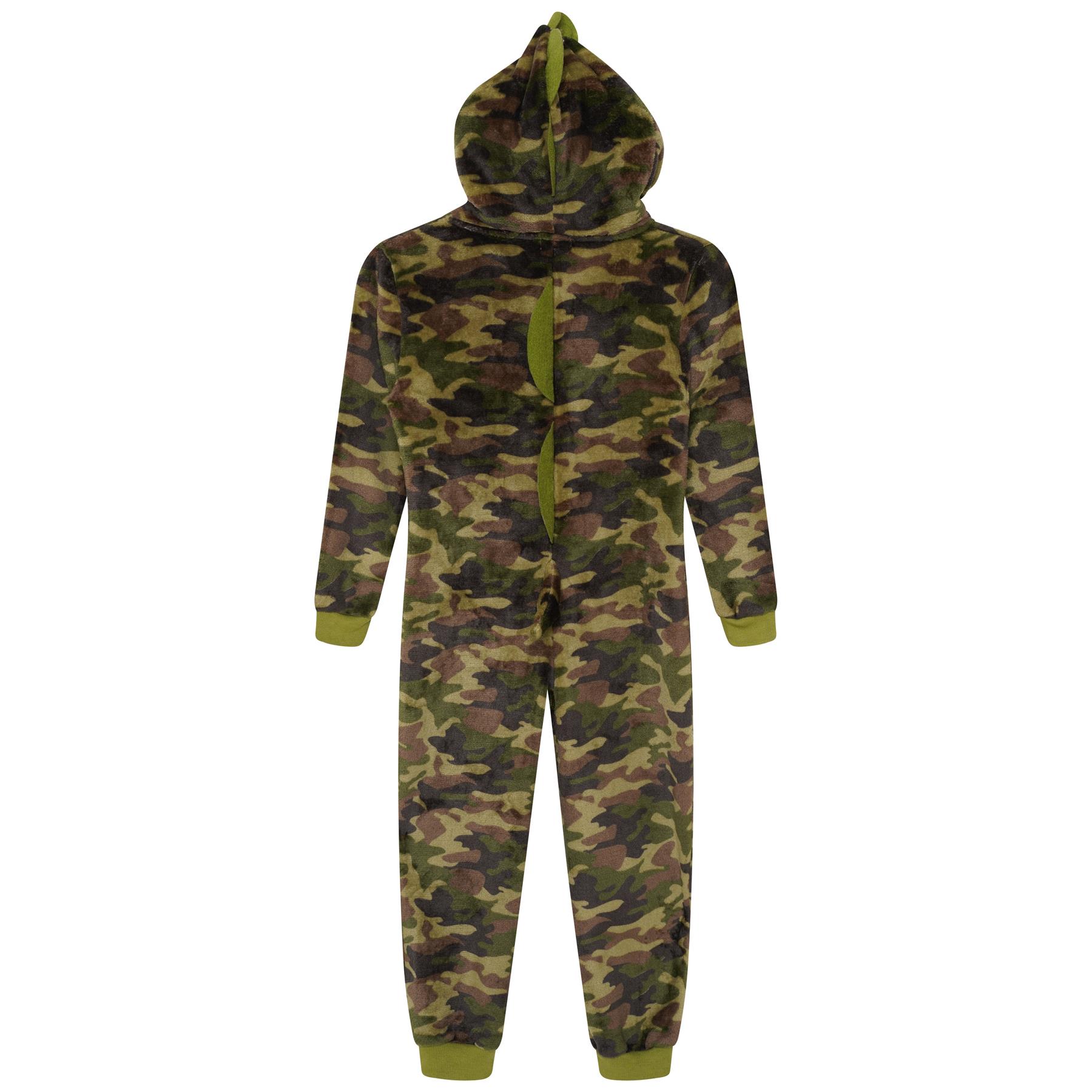 Kids Novelty Animal 1Onezie Soft Coral Fleece 3D All in One Sleepsuit with Hood - Picture 14 of 88
