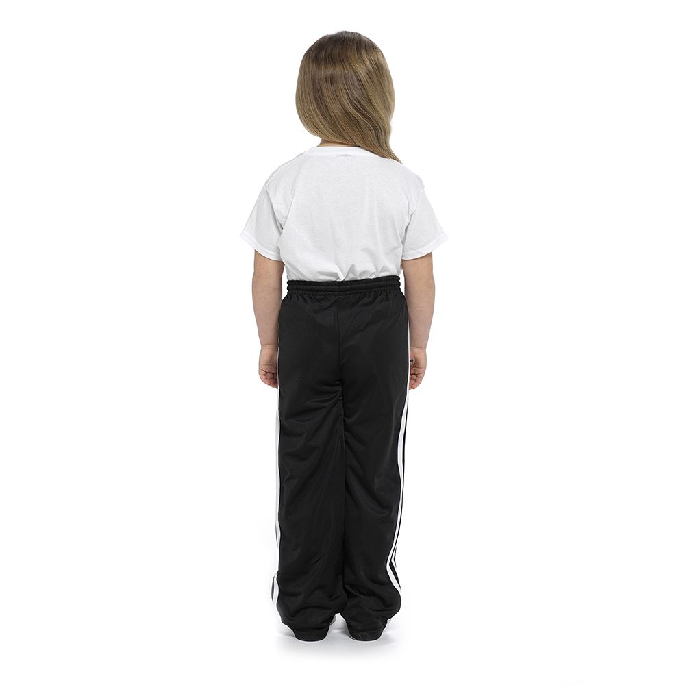 Kids Jogger Bottoms Boys Girls Casual Side Stripe Leisure Loose Leg PE Trousers - Picture 3 of 9