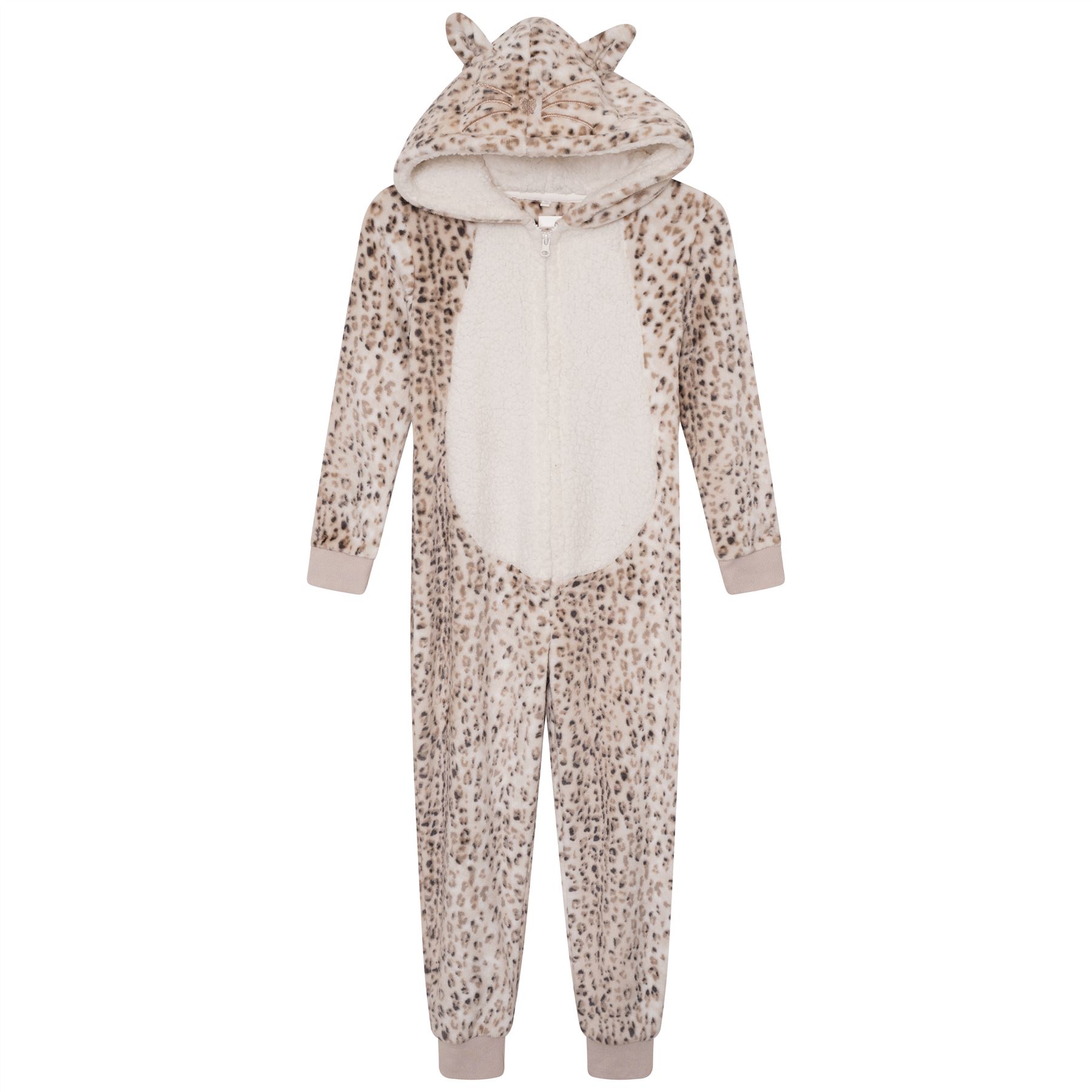 Kids Novelty Animal 1Onezie Soft Coral Fleece 3D All in One Sleepsuit with Hood - Picture 39 of 88