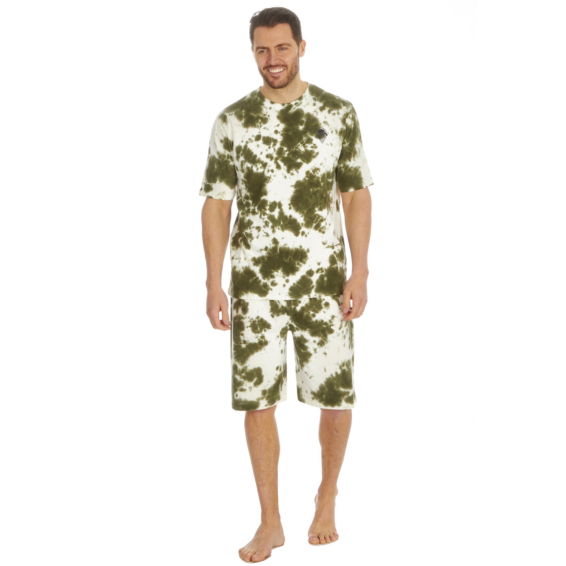 Mens Short Pyjamas Jersey Cotton Short Sleeve Pyjama Set Loose Nightwear PJs - Picture 28 of 46