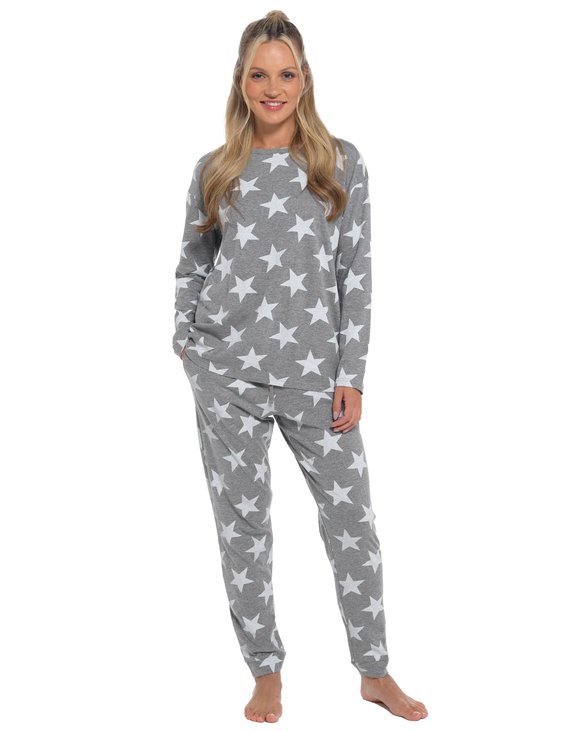 Long Jersey Pyjamas Ladies Soft Cotton Animal Print Pyjama Set Nightwear - Picture 13 of 35