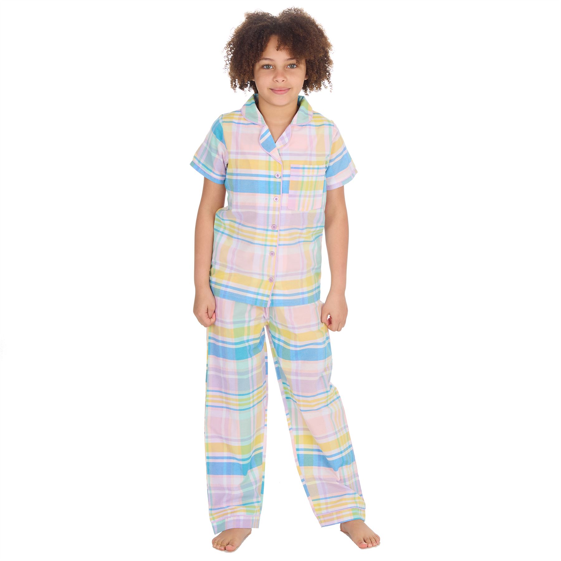 Girls Pajamas Short Sleeve Long Bottoms Sleep Nightwear Pajama Set PJs - Picture 23 of 31