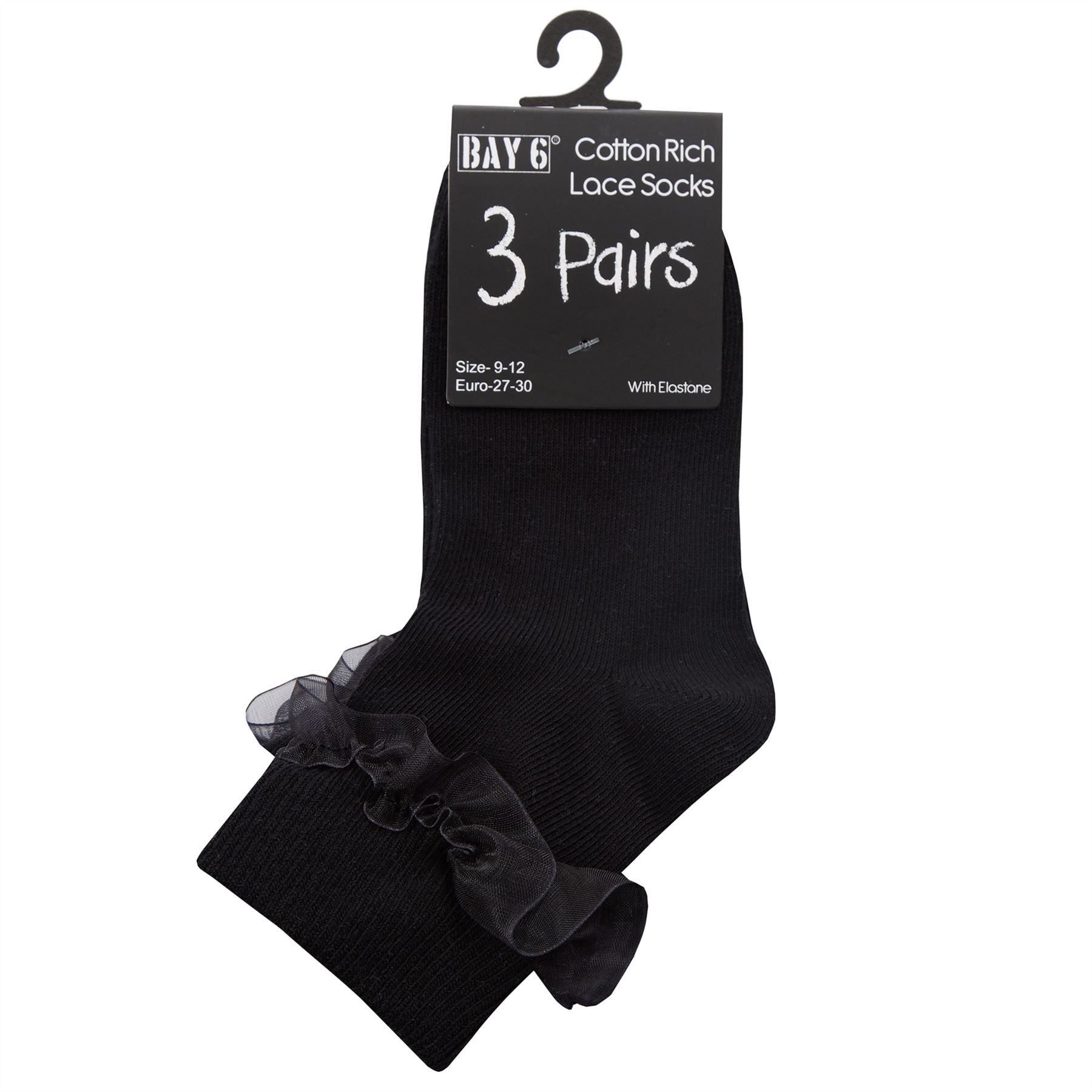 Kids Cotton Lace Socks Girls Fold Over Frilly Trim School Everyday Party Sock - Picture 29 of 37