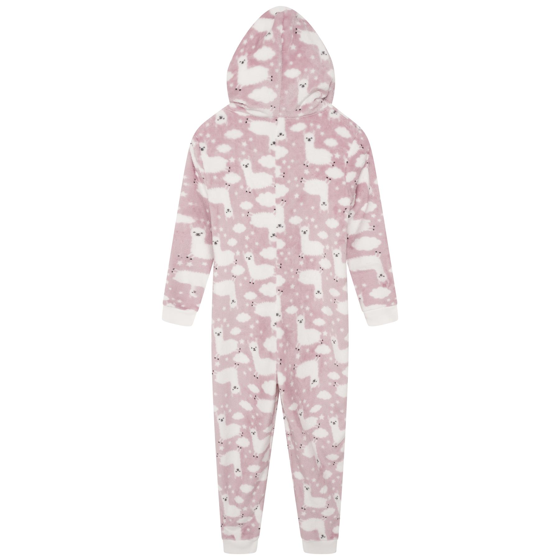 Kids Novelty Animal 1Onezie Soft Coral Fleece 3D All in One Sleepsuit with Hood - Picture 52 of 88