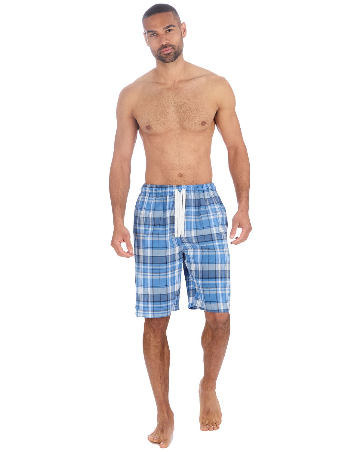 Mens Pyjama Shorts Woven Check Short Pyjamas Bottoms Pants Nightwear - Picture 26 of 35