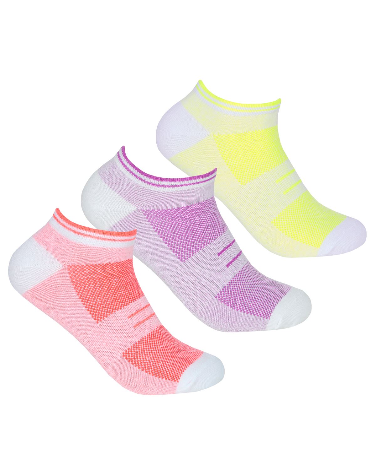Sport Trainer Socks Ladies Cotton Rich Active Ventilation Mesh Low Cut Sock - Picture 13 of 13