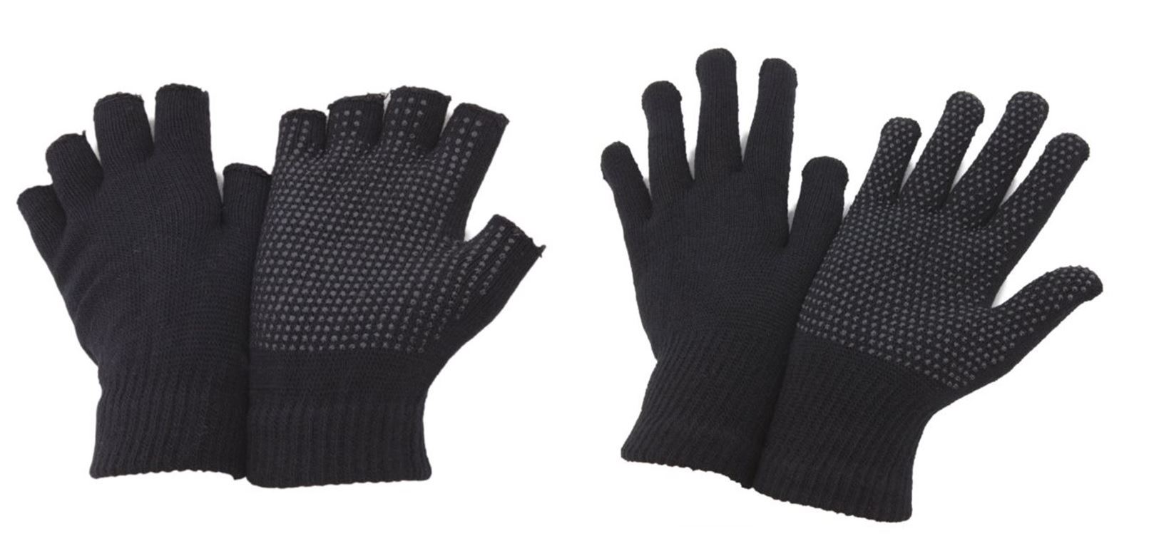 2 Pairs Adult Handy Fingerless or Full Finger Magic Rubber Grip Driving