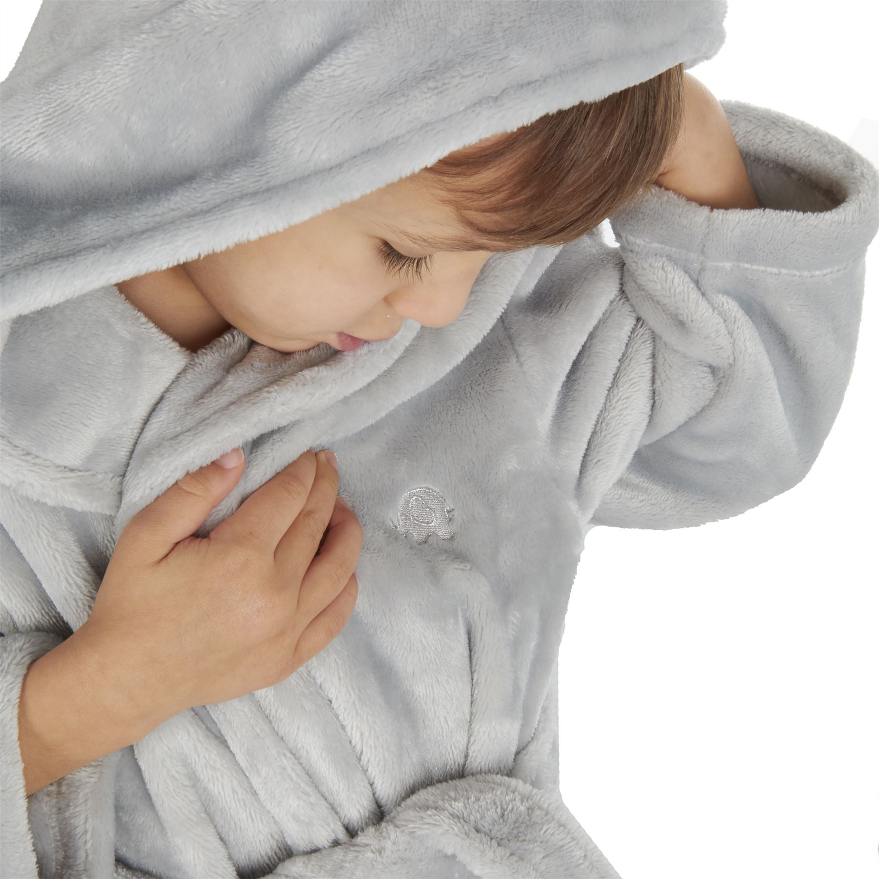 Baby Toddlers Bathrobe Infant Kid Soft Coral Fleece Hooded Dressing Gown - Picture 23 of 103