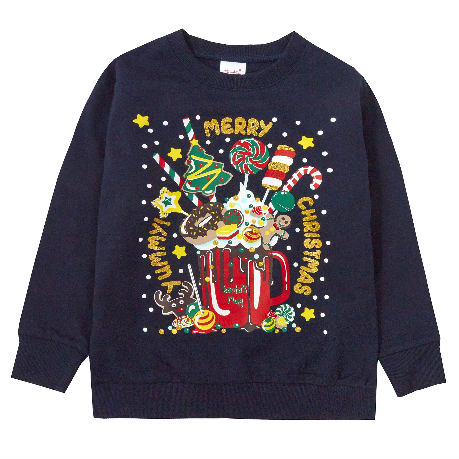 Kids Christmas Jumpers Babies Boys Girls Festive Jumpers Xmas Sweatshirts - Picture 34 of 39