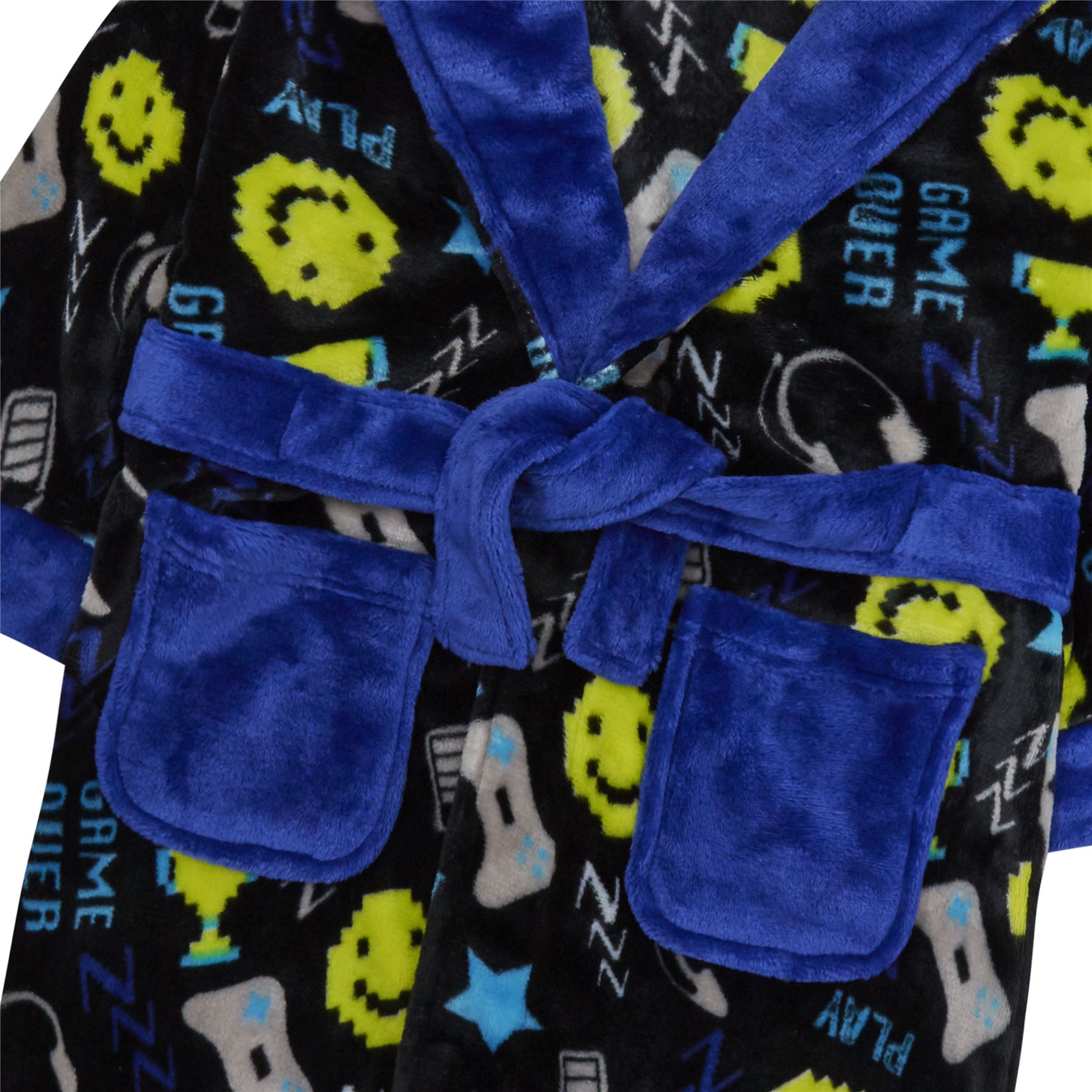 Kids Dressing Gown Boys Kids Fleece Novelty Soft Hooded Character Winter Robe - Picture 15 of 51