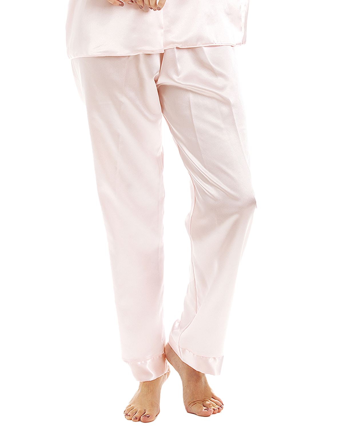 Traditional Satin Button Pyjamas Lady Olga Long Sleeve Button Through Pyjama Set - Picture 22 of 22