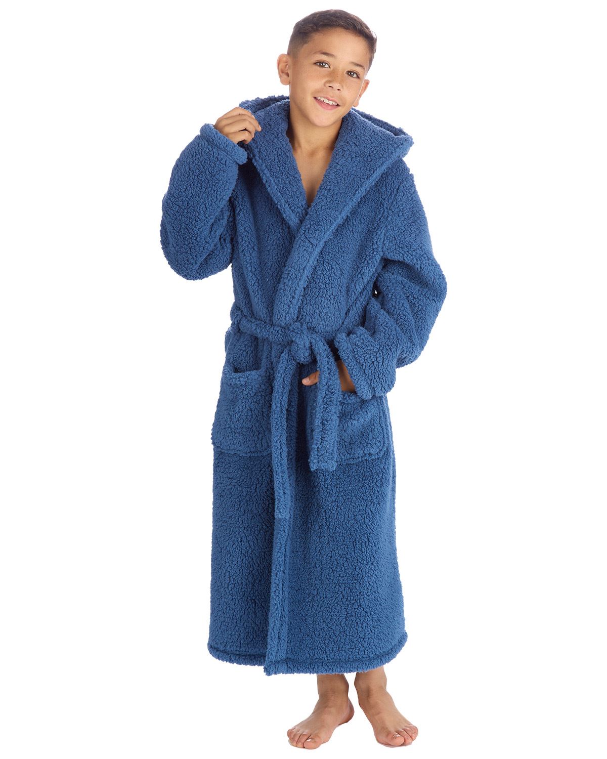 Accappatoio Borg per bambini Cargo Bay con cappuccio accappatoi accoglienti - Foto 7 di 17