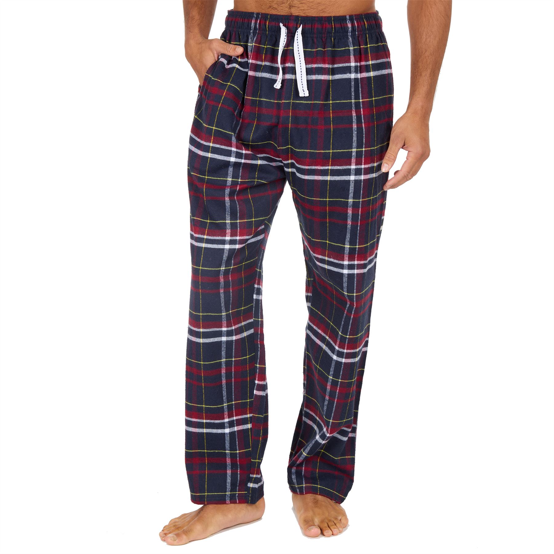 Mens Brushed Cotton Lounge Pants Soft Flannel Check PJs Pyjama Bottoms - Picture 10 of 23