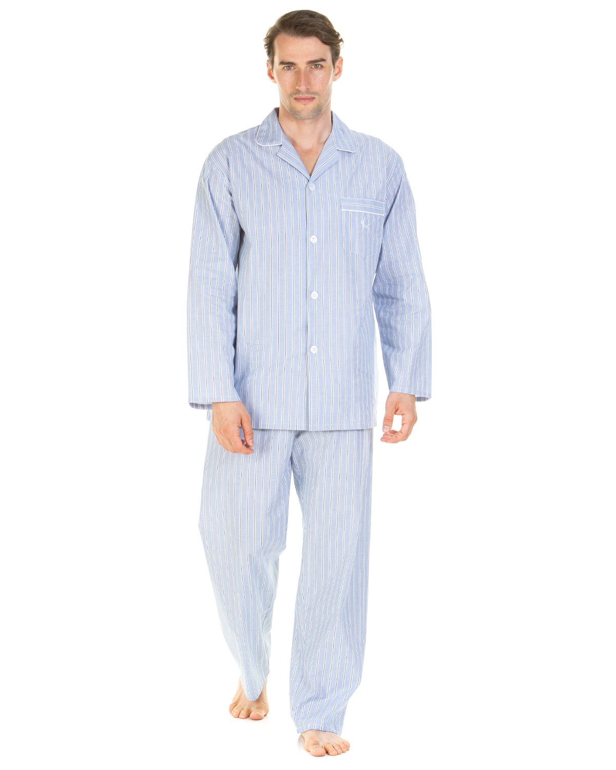 Haigman Cotton Pajamas Traditional Tailored Button Long Pajama Set Nightwear - Picture 12 of 31
