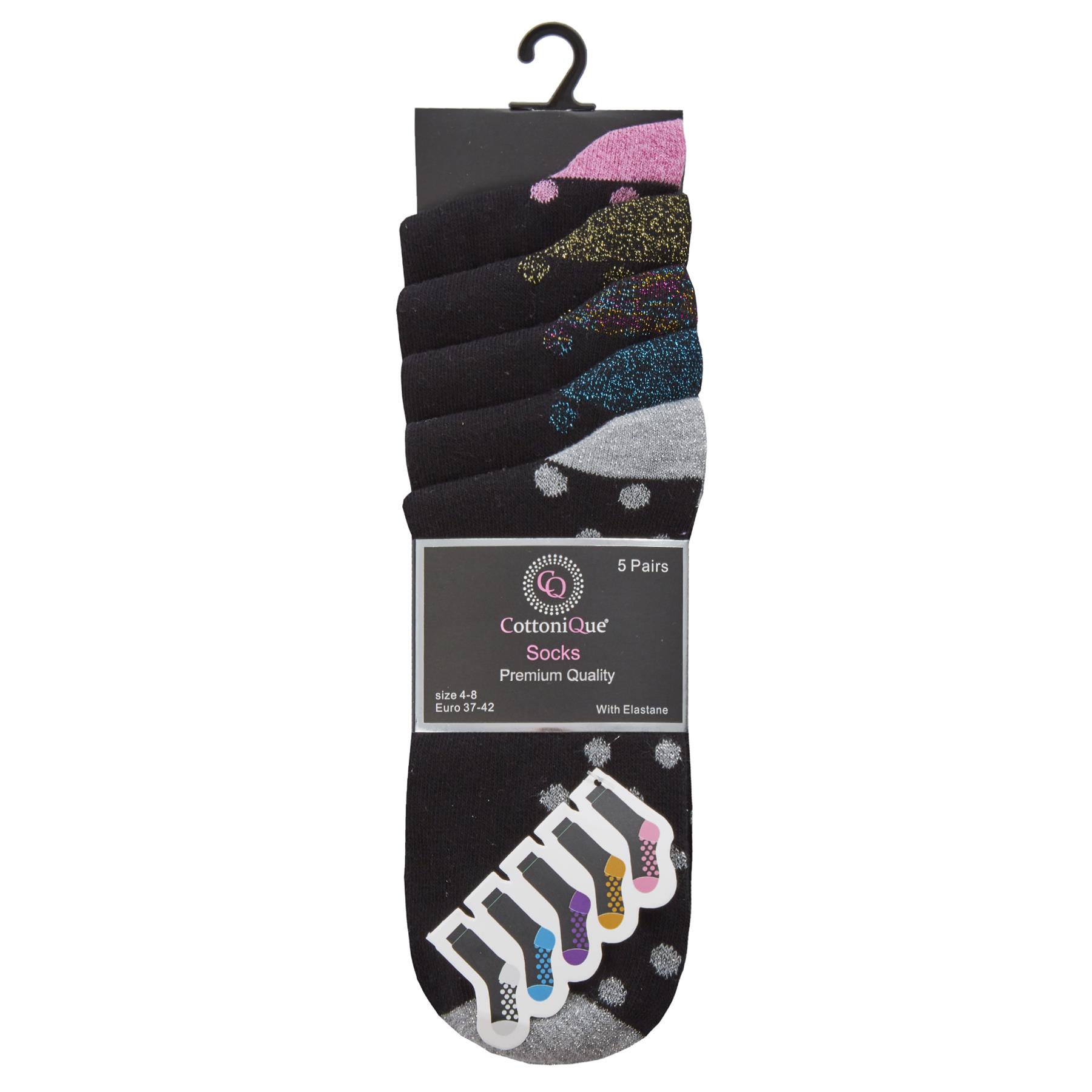 Cottonique Cotton Rich Socks Ladies Breathable Everyday Dress Sock 5 or 10 Pairs - Picture 5 of 19