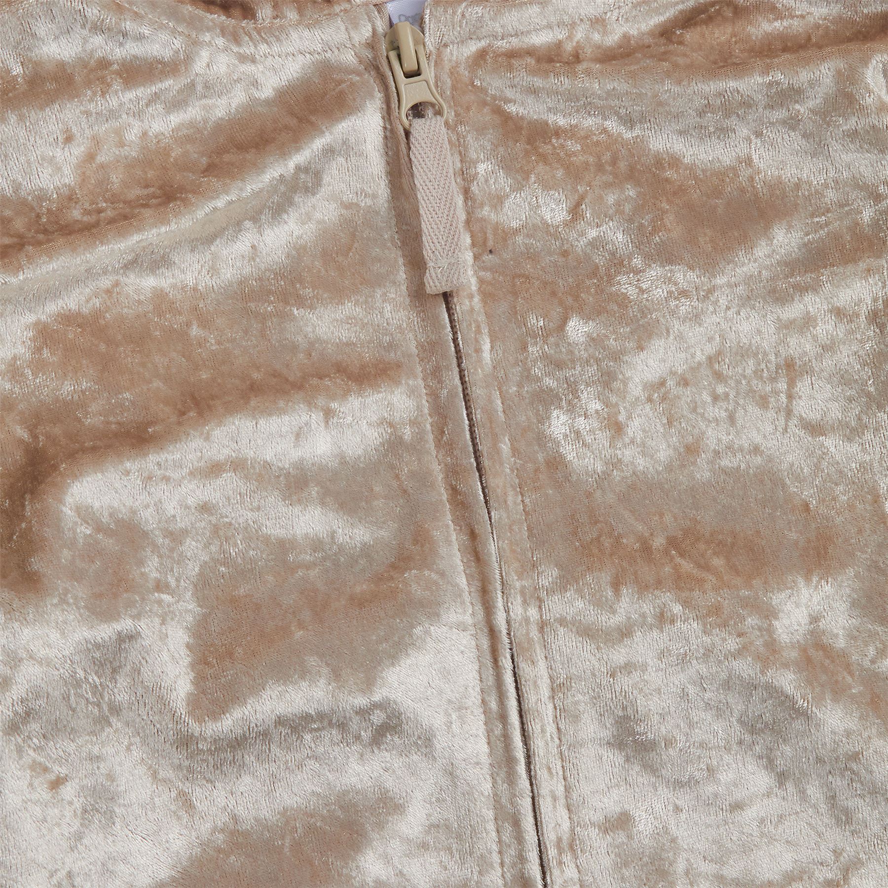 Girls Velvet 1Onesie Kids Crushed Velvet Shimmer All In One Zip Hooded Jumpsuit - Picture 4 of 7
