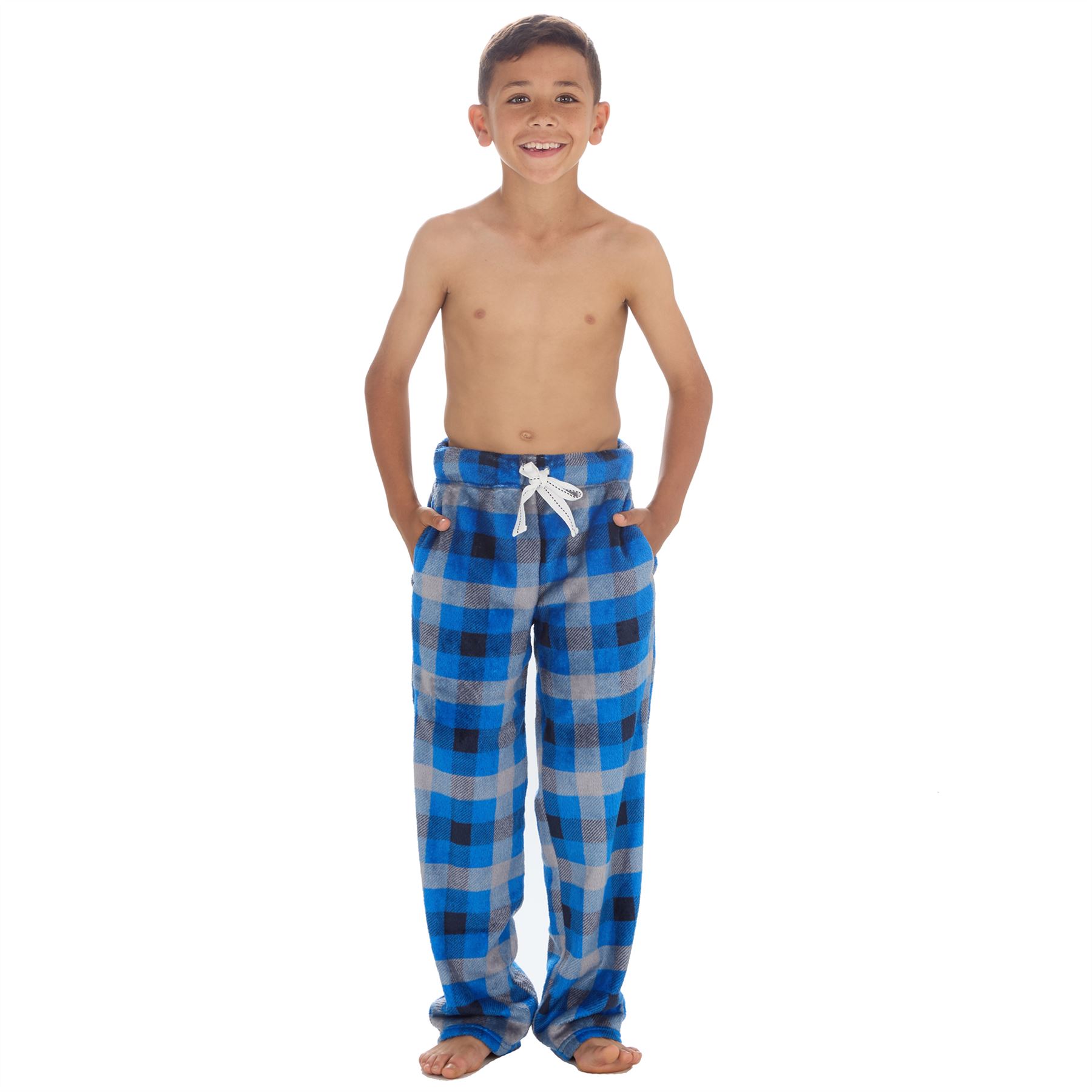 Boys Fleece Lounge Pants Kids Soft Handle Loose Leg Pyjama Bottoms PJs Nightwear - Picture 16 of 18