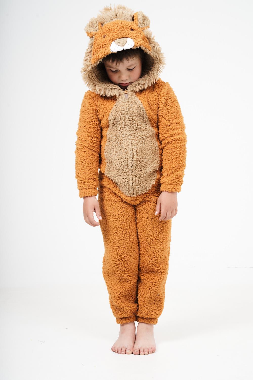 Kids Novelty Animal 1Onezie Soft Coral Fleece 3D All in One Sleepsuit with Hood - Picture 41 of 88