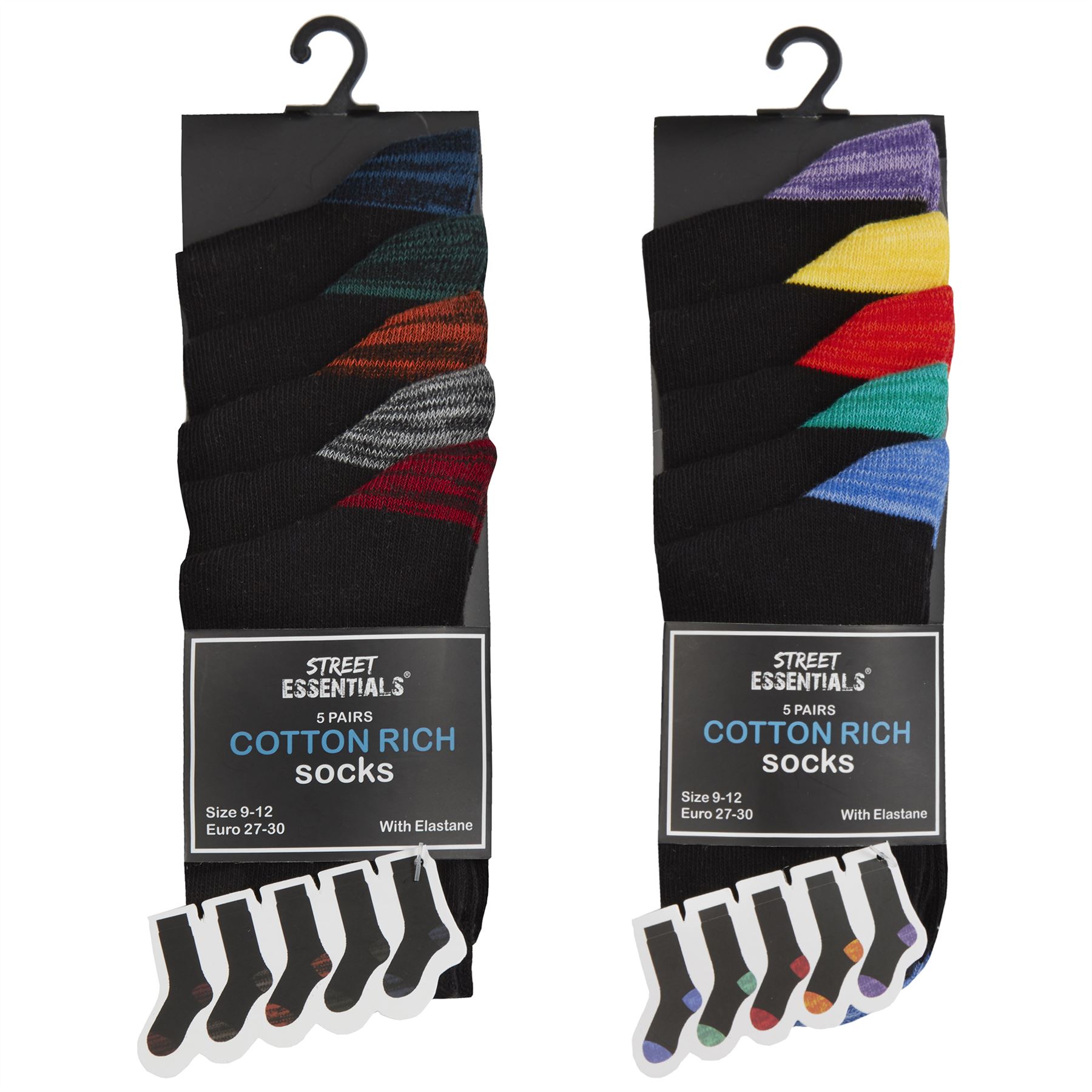 Kids Cotton Rich Socks Boys Girls Black Marl Crew Everyday Sock (5 or 10 Pairs) - Picture 7 of 13