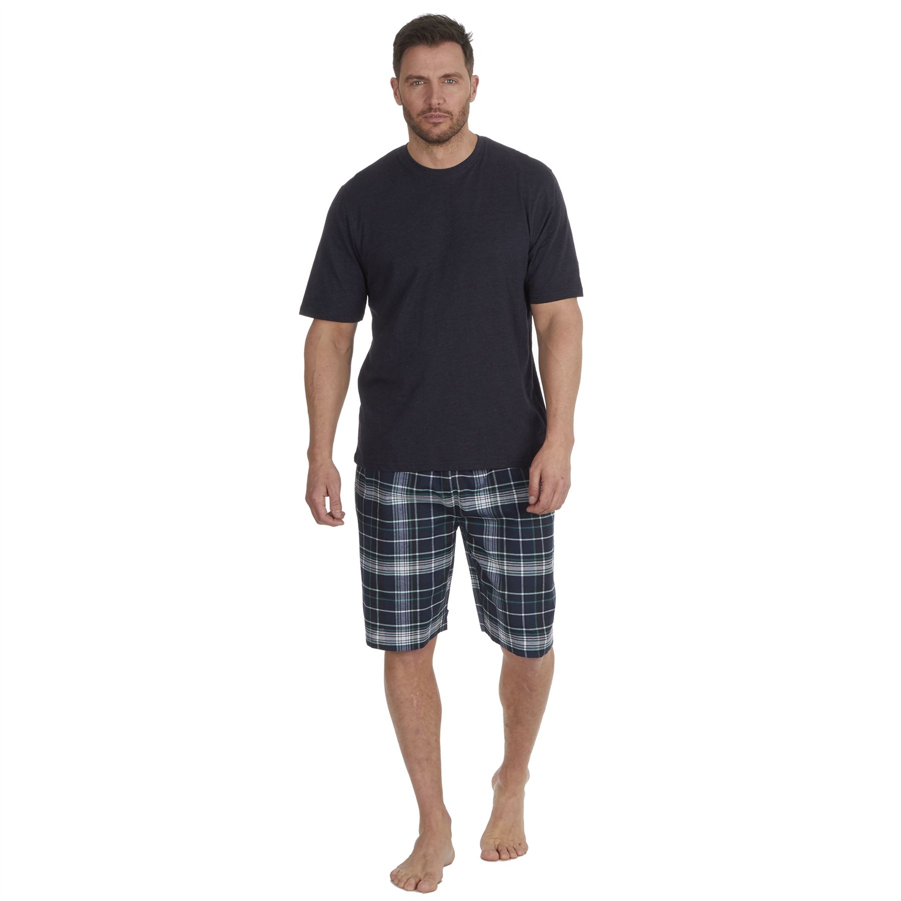 Mens Short Pyjamas Jersey Cotton Short Sleeve Pyjama Set Loose