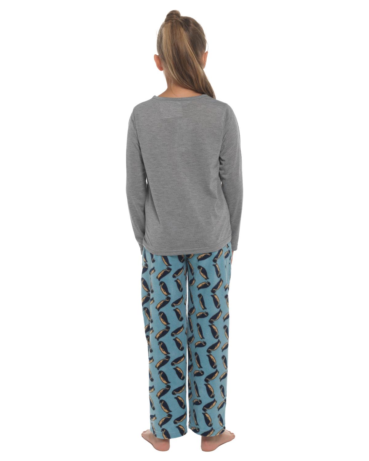 Jersey & Fleece Schlafanzug Schlummerhütte Mädchen Langarm Neuheit Tier Pyjama Set - Bild 8 von 9