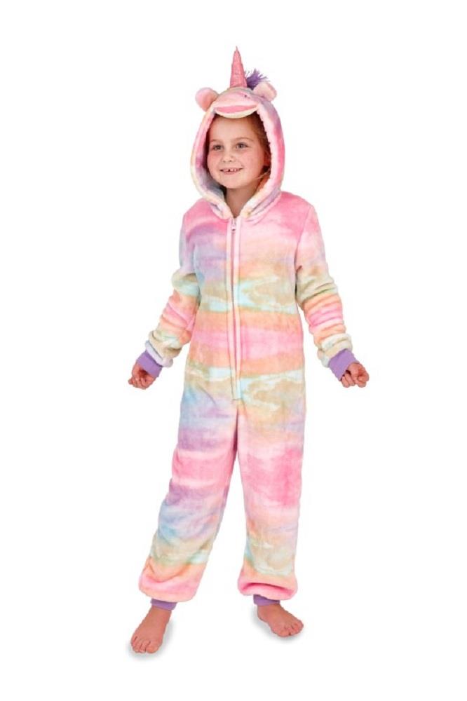 Kids Novelty Animal 1Onezie Soft Coral Fleece 3D All in One Sleepsuit with Hood - Picture 62 of 88