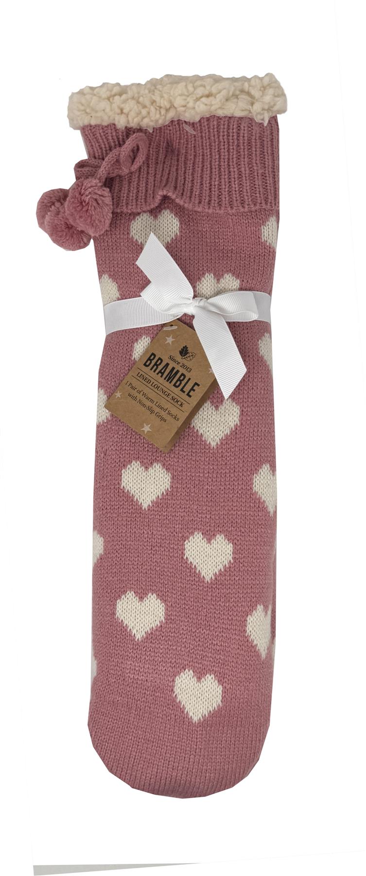 Bramble Lounge Slipper Socks Non-Slip Sherpa Lined Cosy Textured Sock - Picture 12 of 30