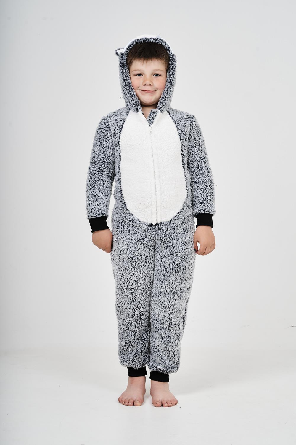 Kids Novelty Animal 1Onezie Soft Coral Fleece 3D All in One Sleepsuit with Hood - Picture 78 of 88