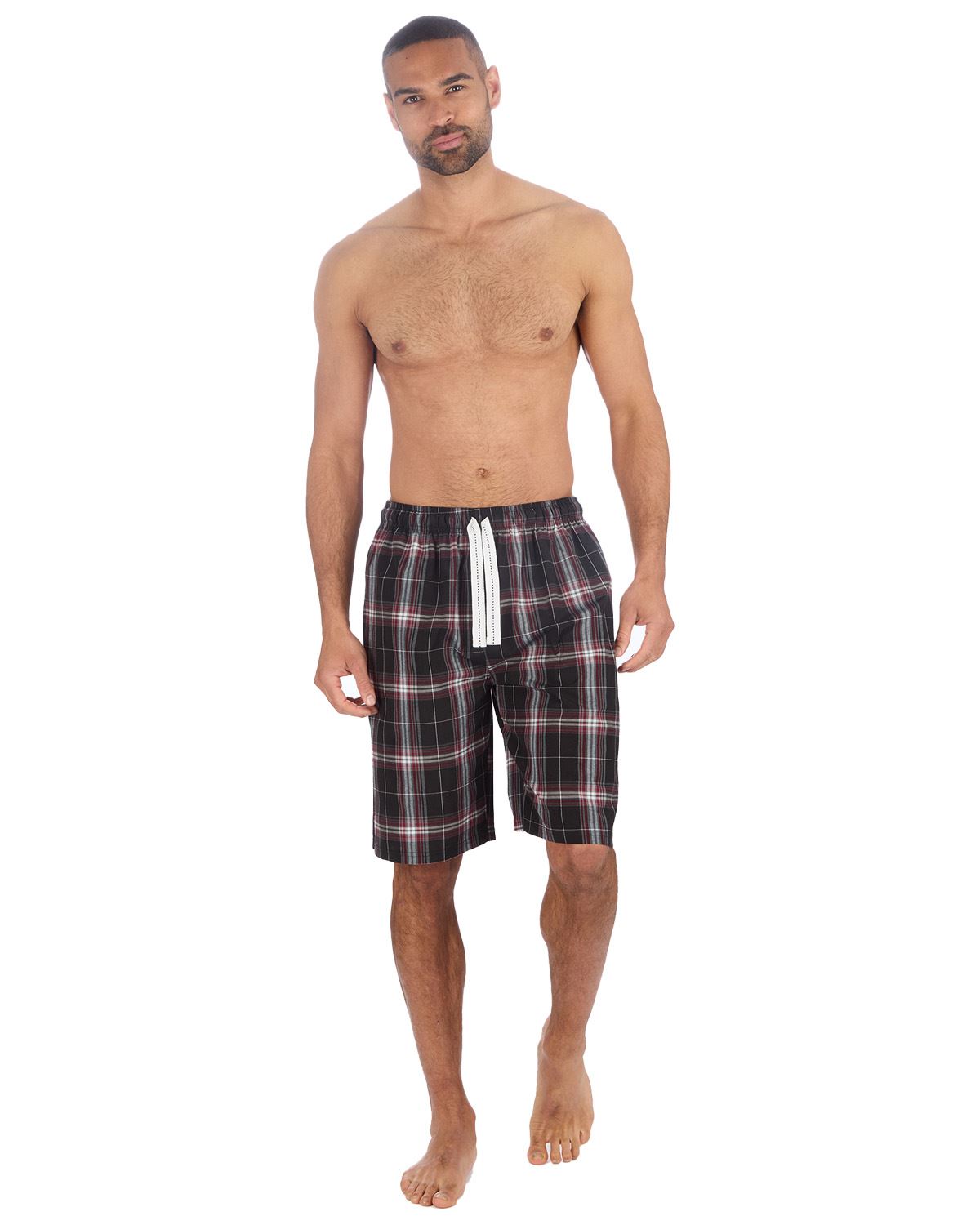Mens Pyjama Shorts Woven Check Short Pyjamas Bottoms Pants Nightwear - Picture 23 of 35