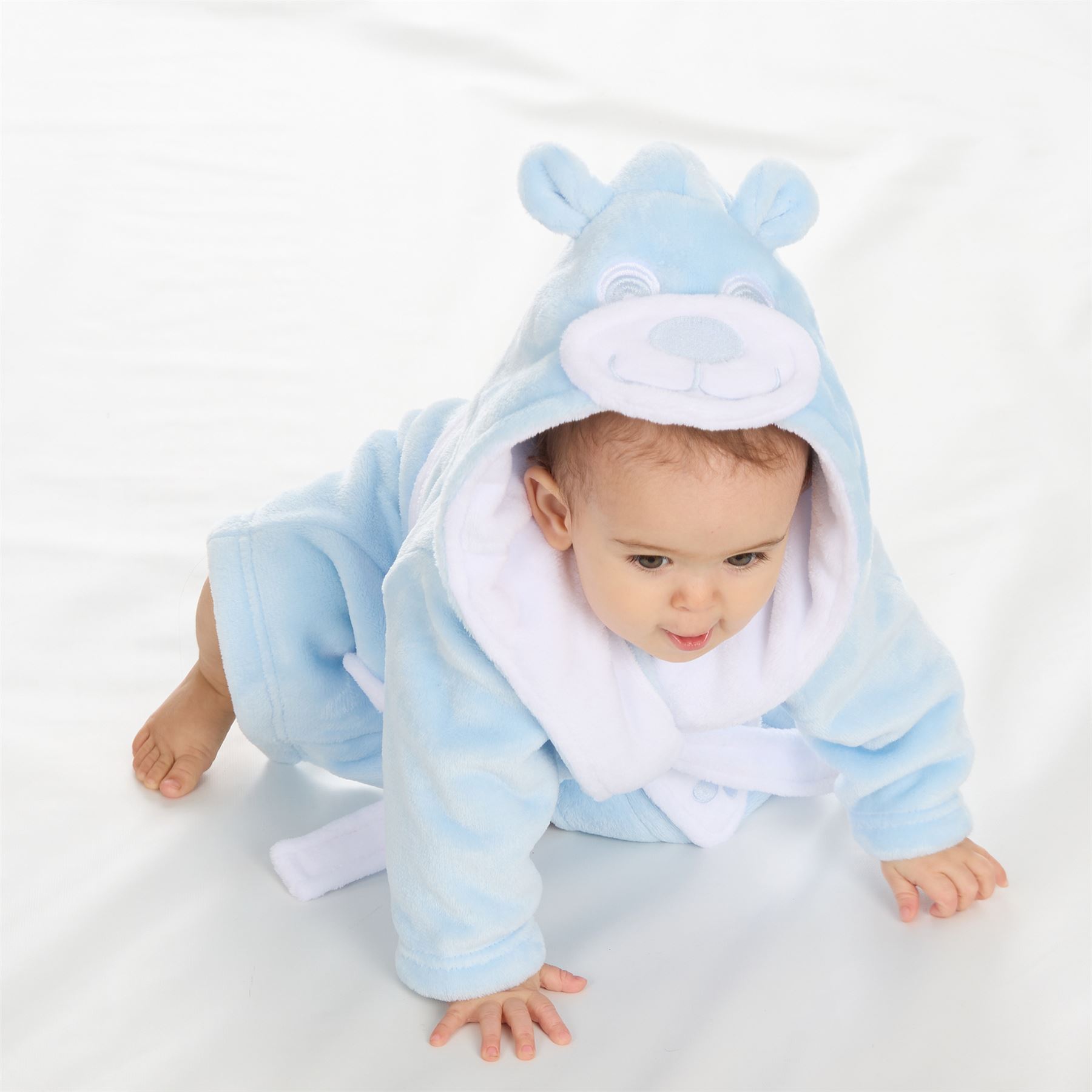 Baby Toddlers Bathrobe Infant Kid Soft Coral Fleece Hooded Dressing Gown - Picture 66 of 103