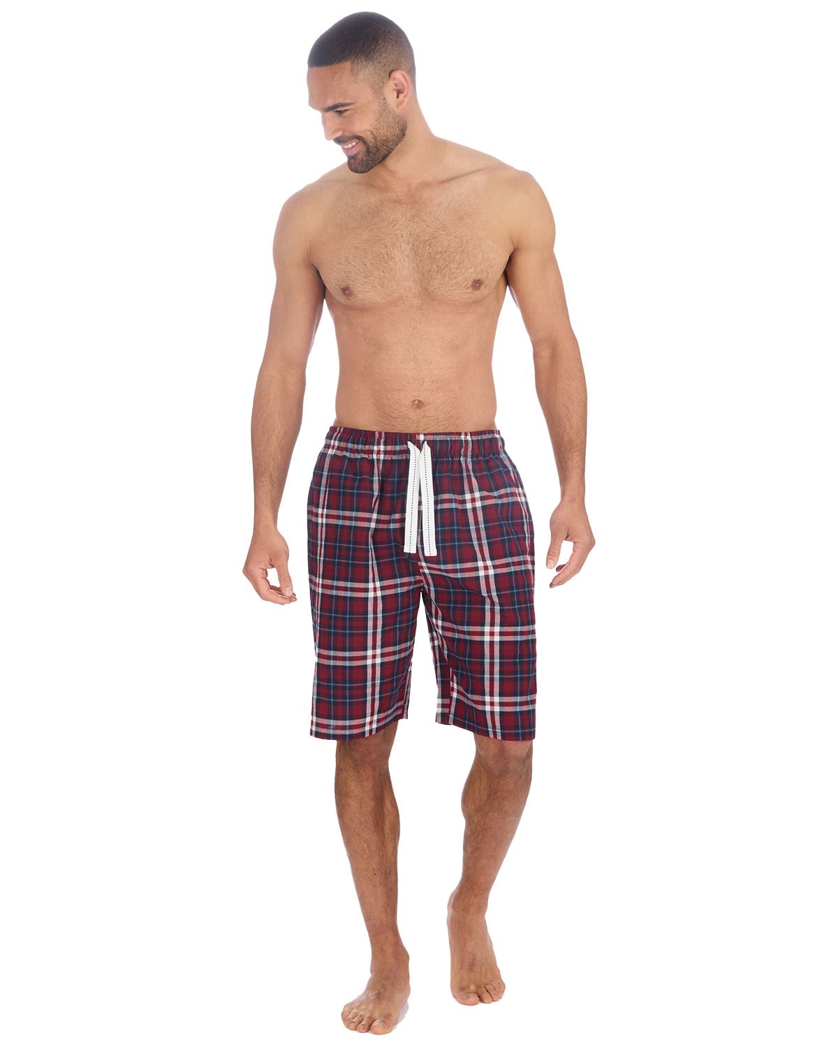 Mens Pyjama Shorts Woven Check Short Pyjamas Bottoms Pants Nightwear - Picture 35 of 35