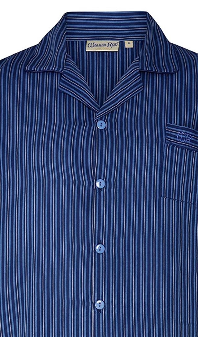 Walker Reid Mens 100/% Cotton Woven Stripe Tailored Pyjamas S-4XL