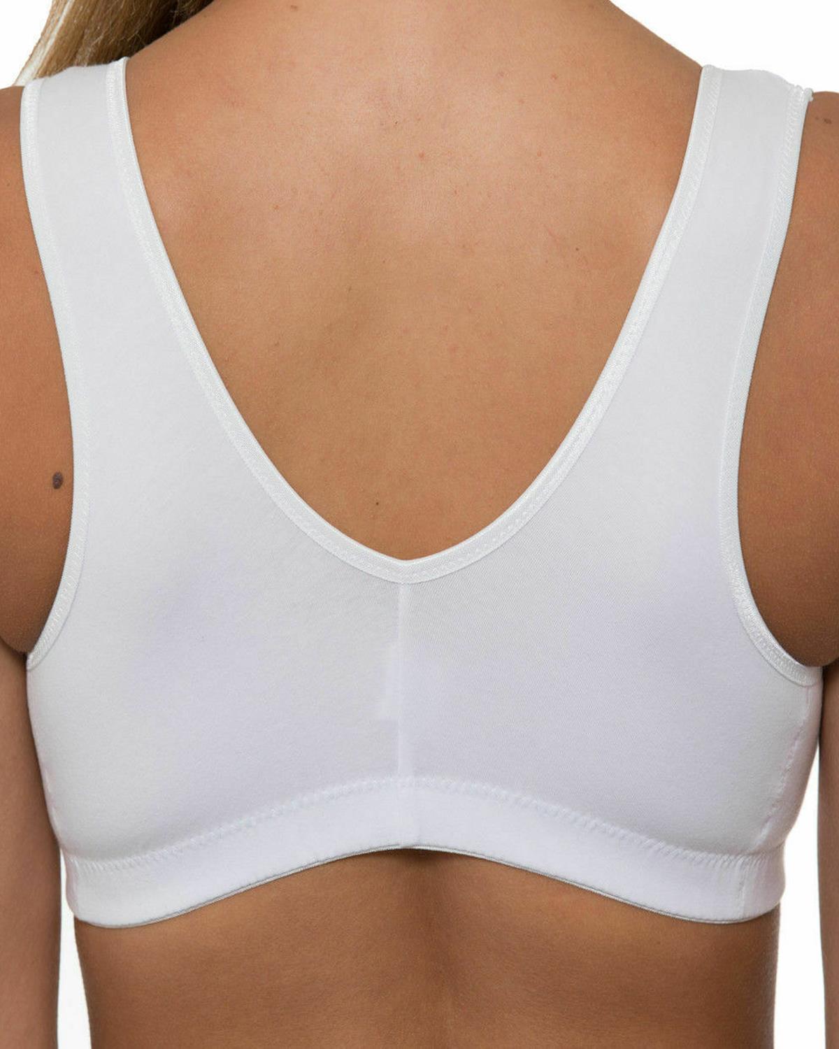 Gemm Mastektomie BH Damen BH ohne Bügel Baumwolle Frontverschluss mit Cup Taschen - Bild 9 von 10